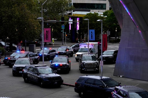 Police respond to a shooting at the Seattle Center during the Bite of Seattle food festival on Sunday, 26 July 2026, in Seattle, Washington (AP)