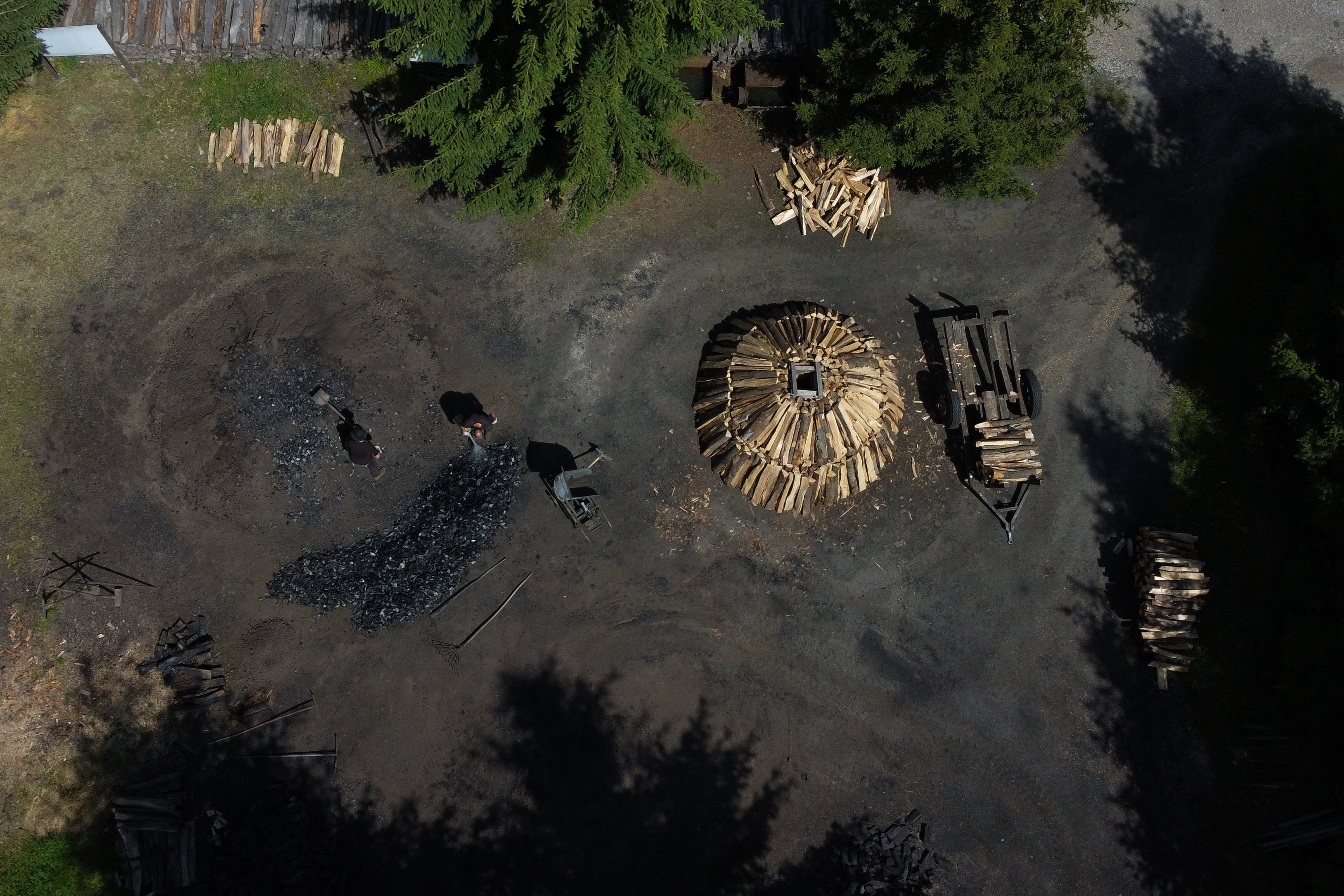 The traditional charcoal production site near Hasselfelde in Germany's Harz forest