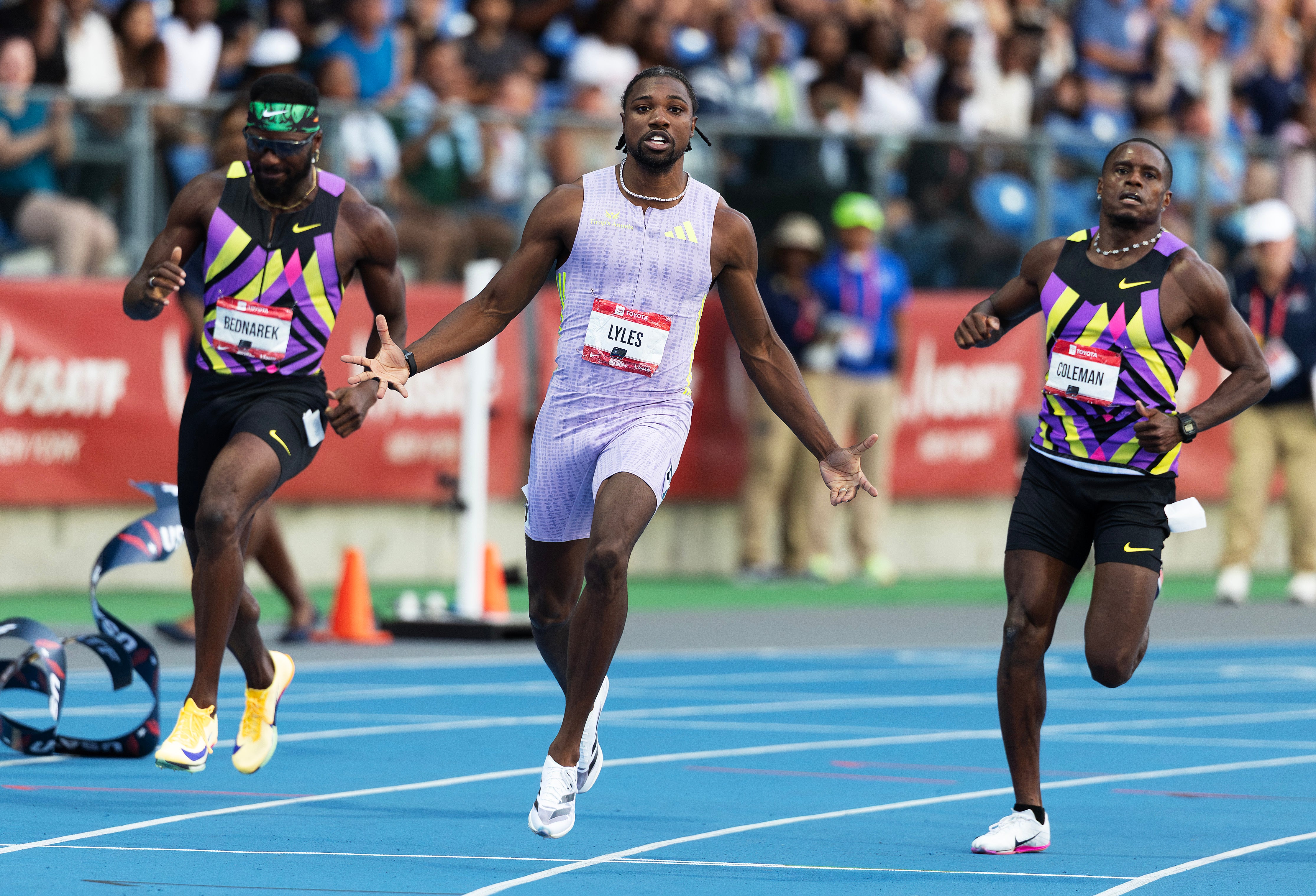 Lyles had blitzed the field in the 100m on Friday evening (Getty)
