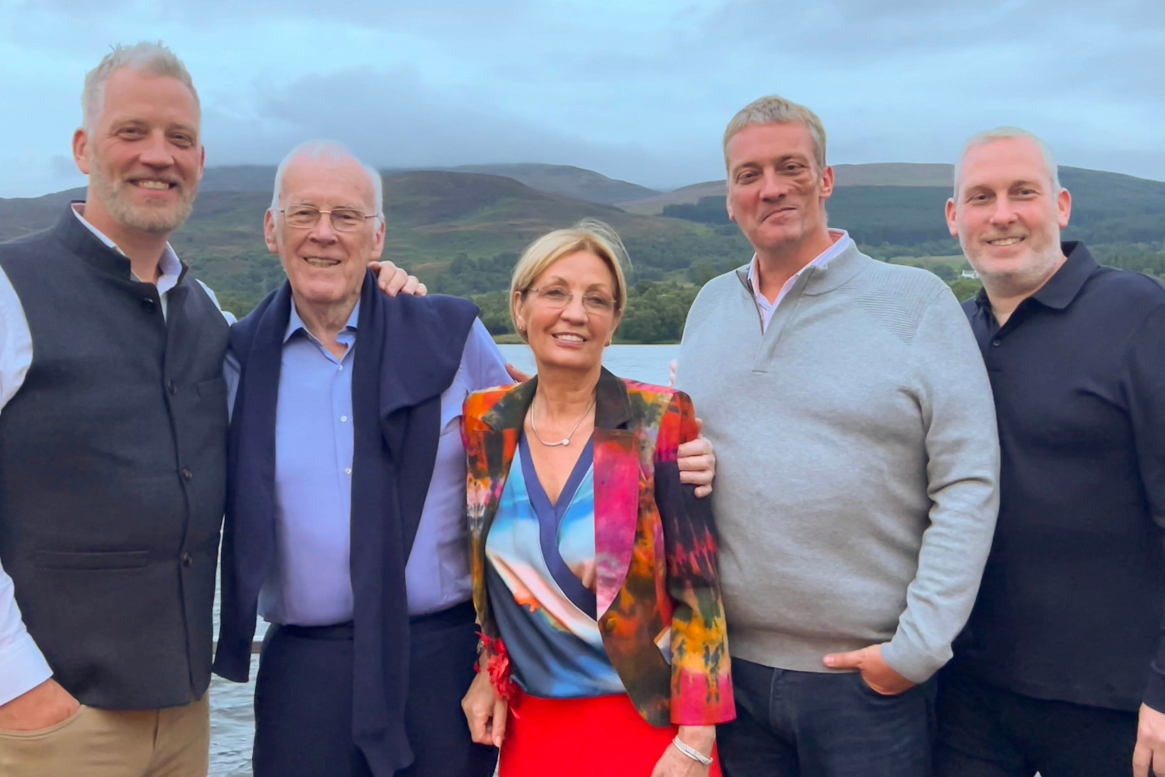 Sir Ian, second from left, with his family (L-R): Garreth, Lady Helen, Nicholas and Graham (Family handout)