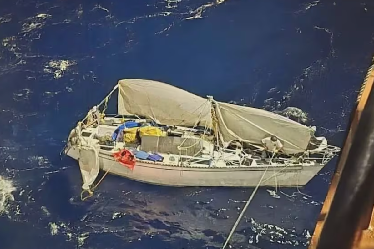 A sailor adrift on the Pacific Ocean survived eating scraps of food, including oatmeal, squid and fish