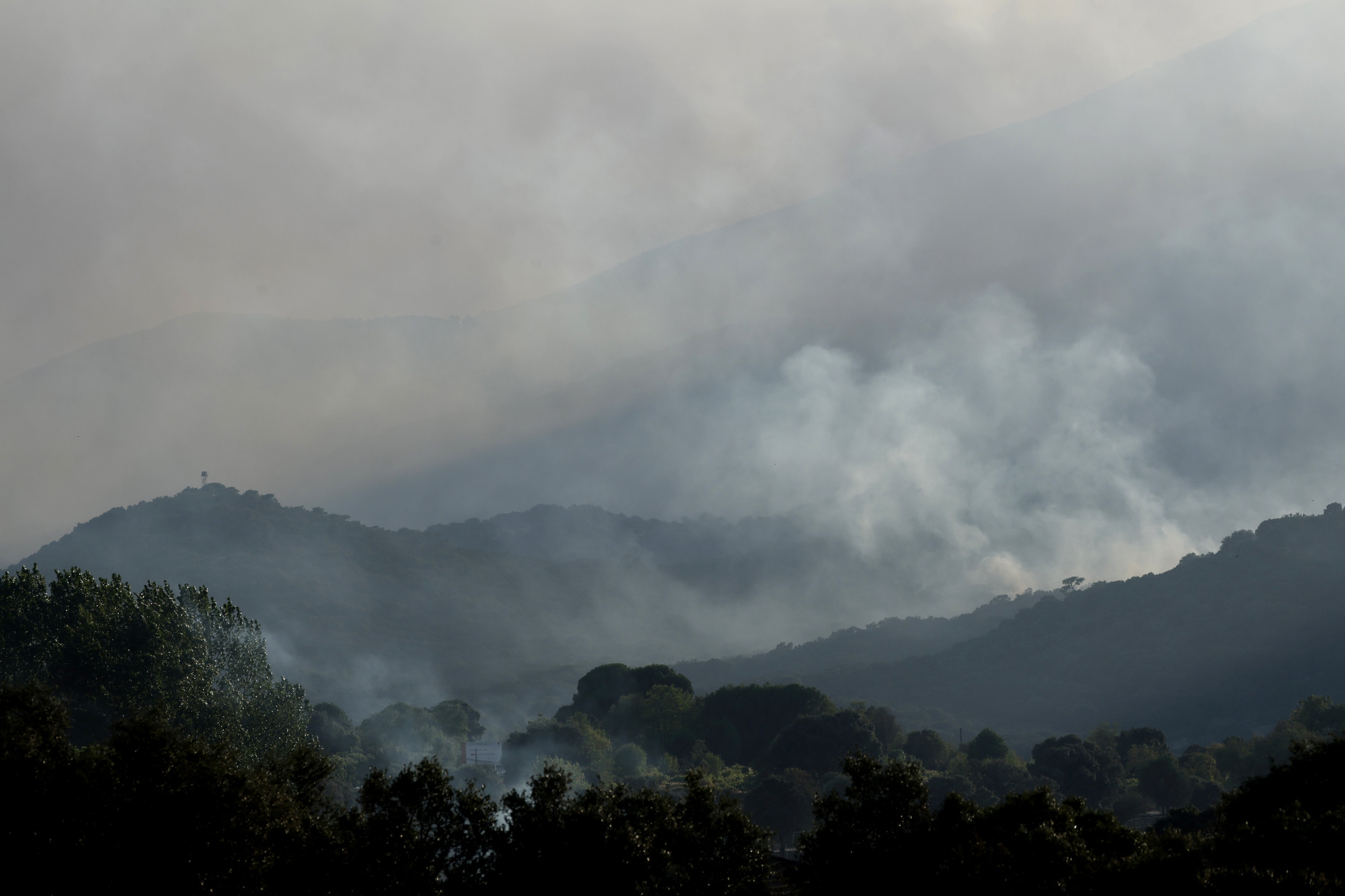 Smoke billowing from a wilfire in Burgohondo, west of Madrid (AFP/Getty)