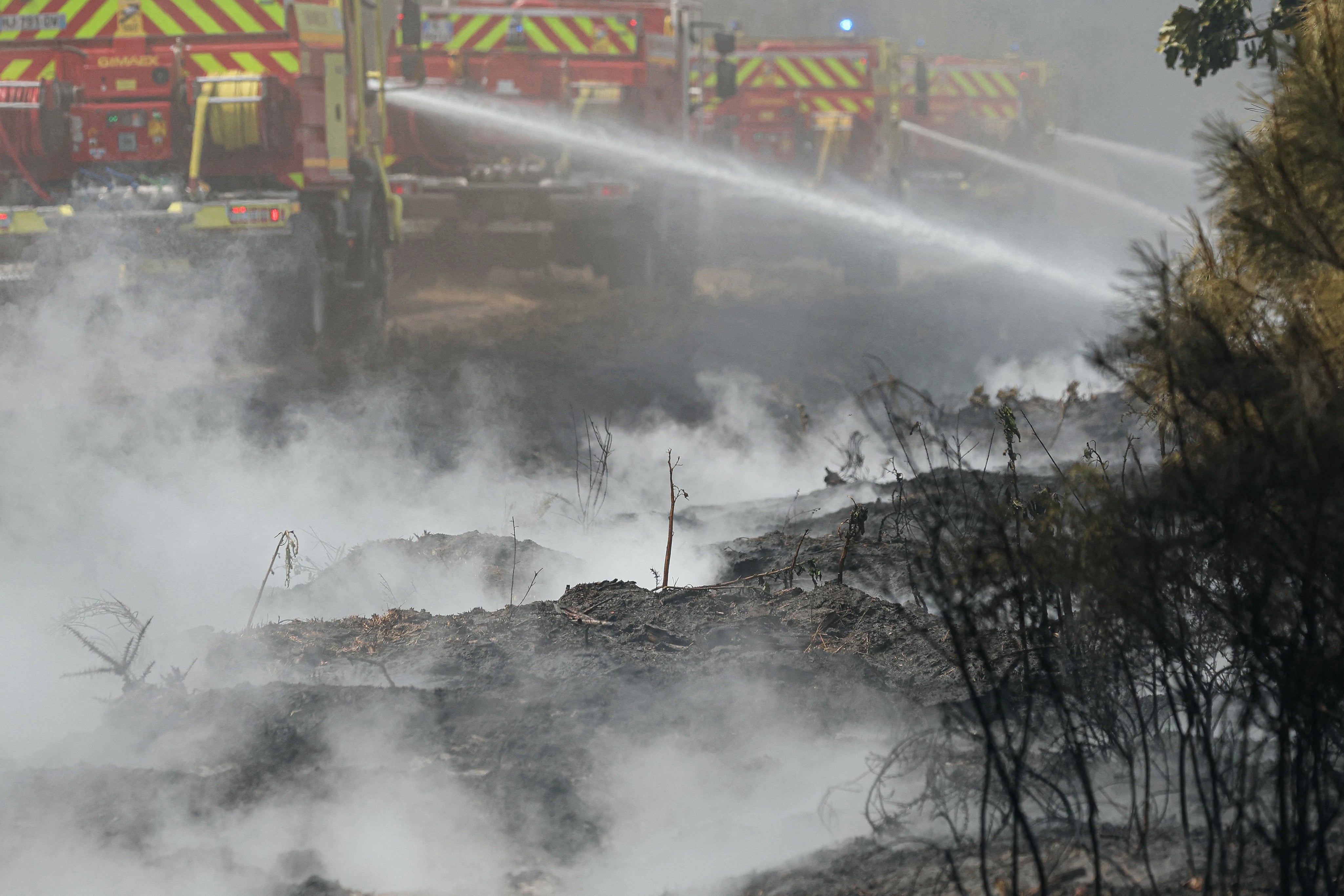 Firefighters across France continue to battle the blaze, as further heatwave warnings are issued (AFP/Getty)