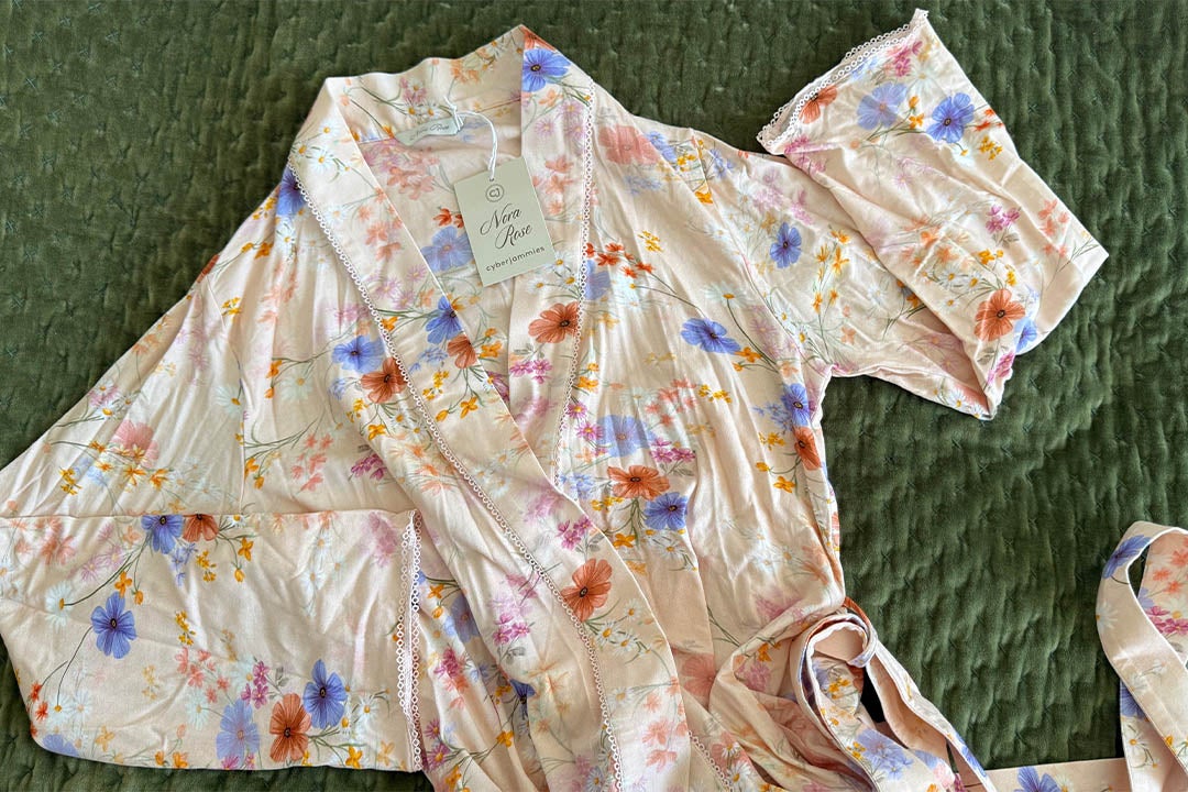 A dressing gown is a great addition to your pregnancy nightwear arsenal (Sarah Jones/The Independent)