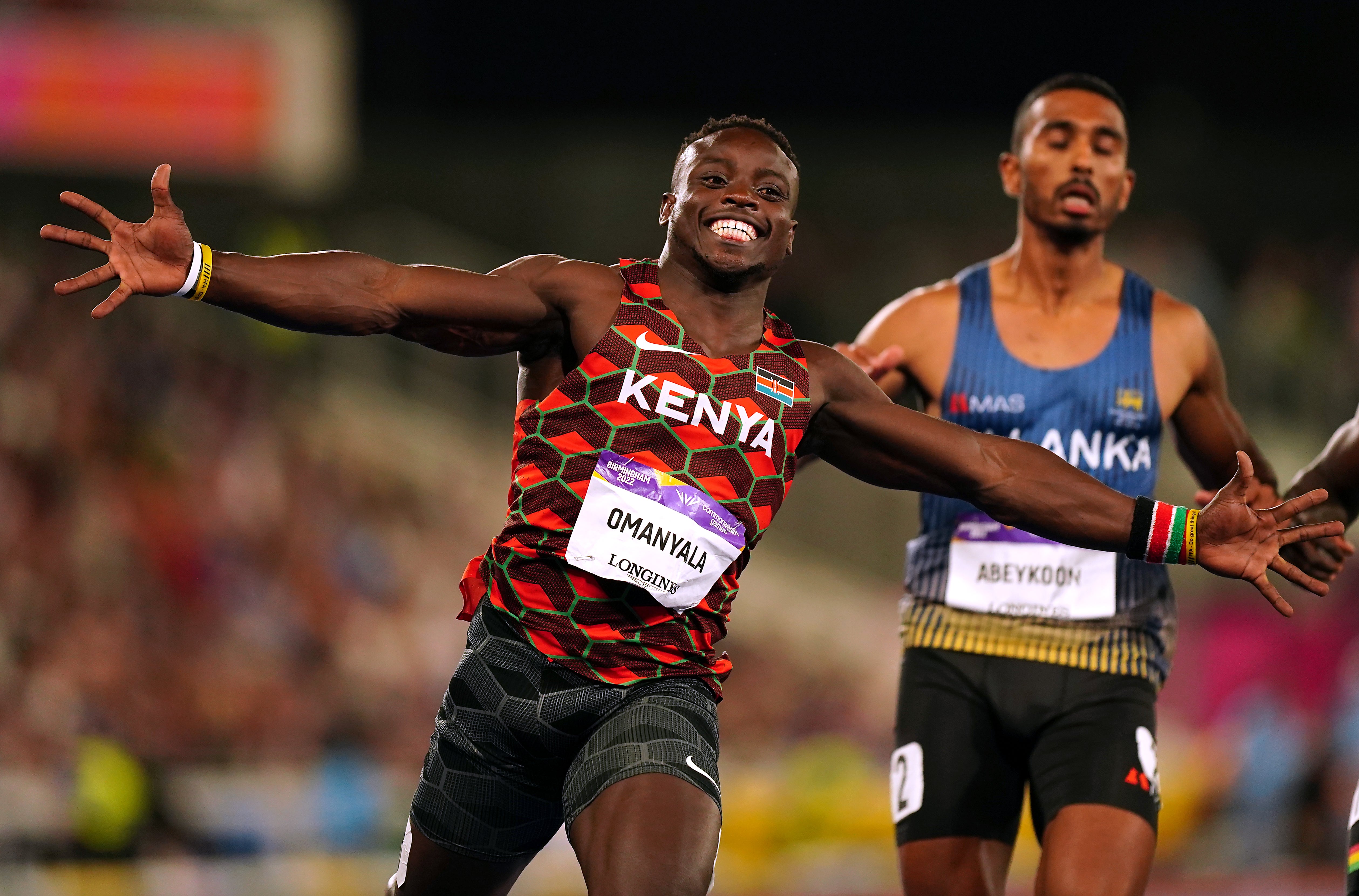 Kenya’s Ferdinand Omanyala is the defending Commonwealth Games men’s 100 metre champion (Mike Egerton/PA)