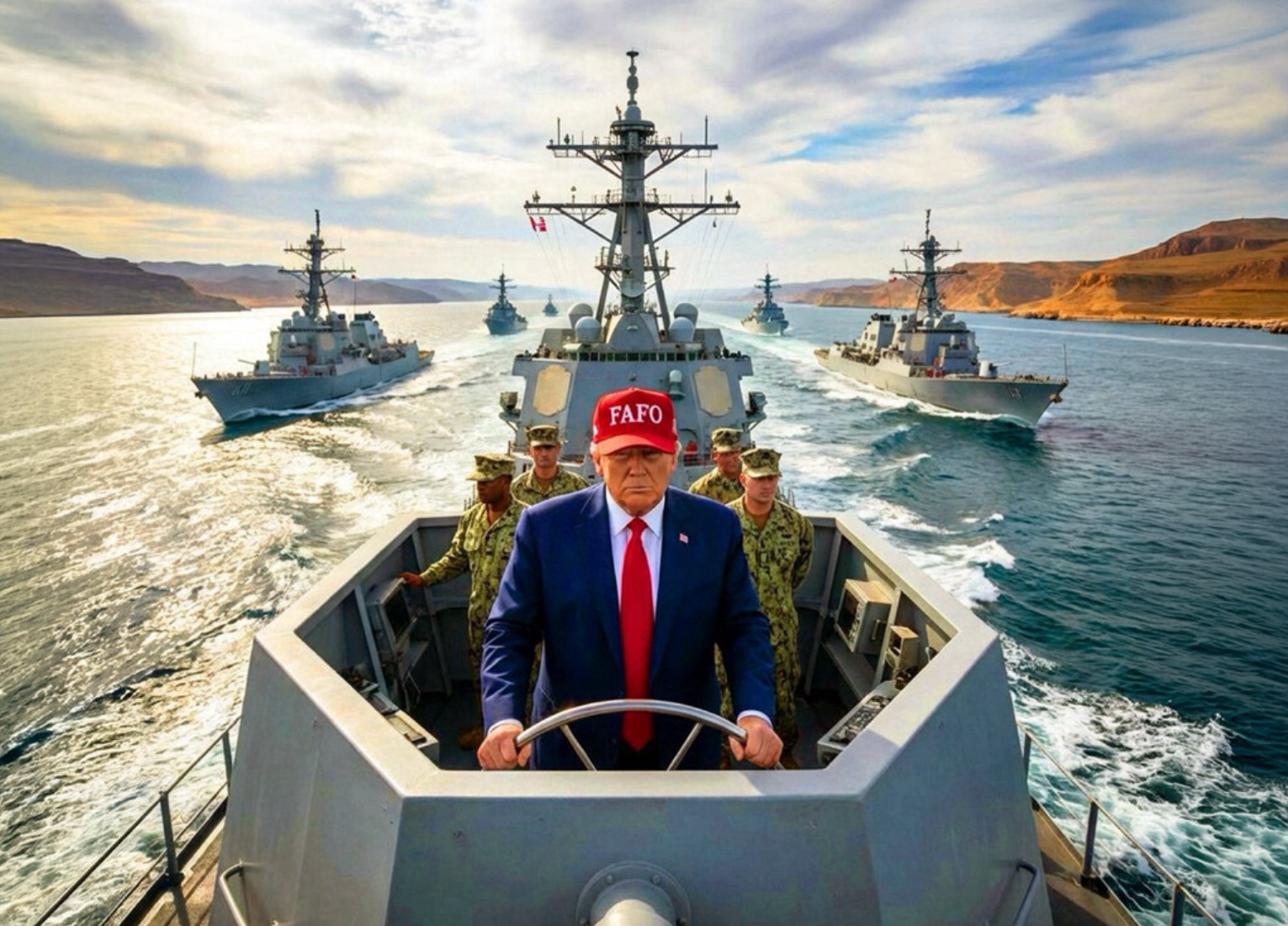 Trump also shared an AI-generated image of himself sporting an 'FAFO' hat