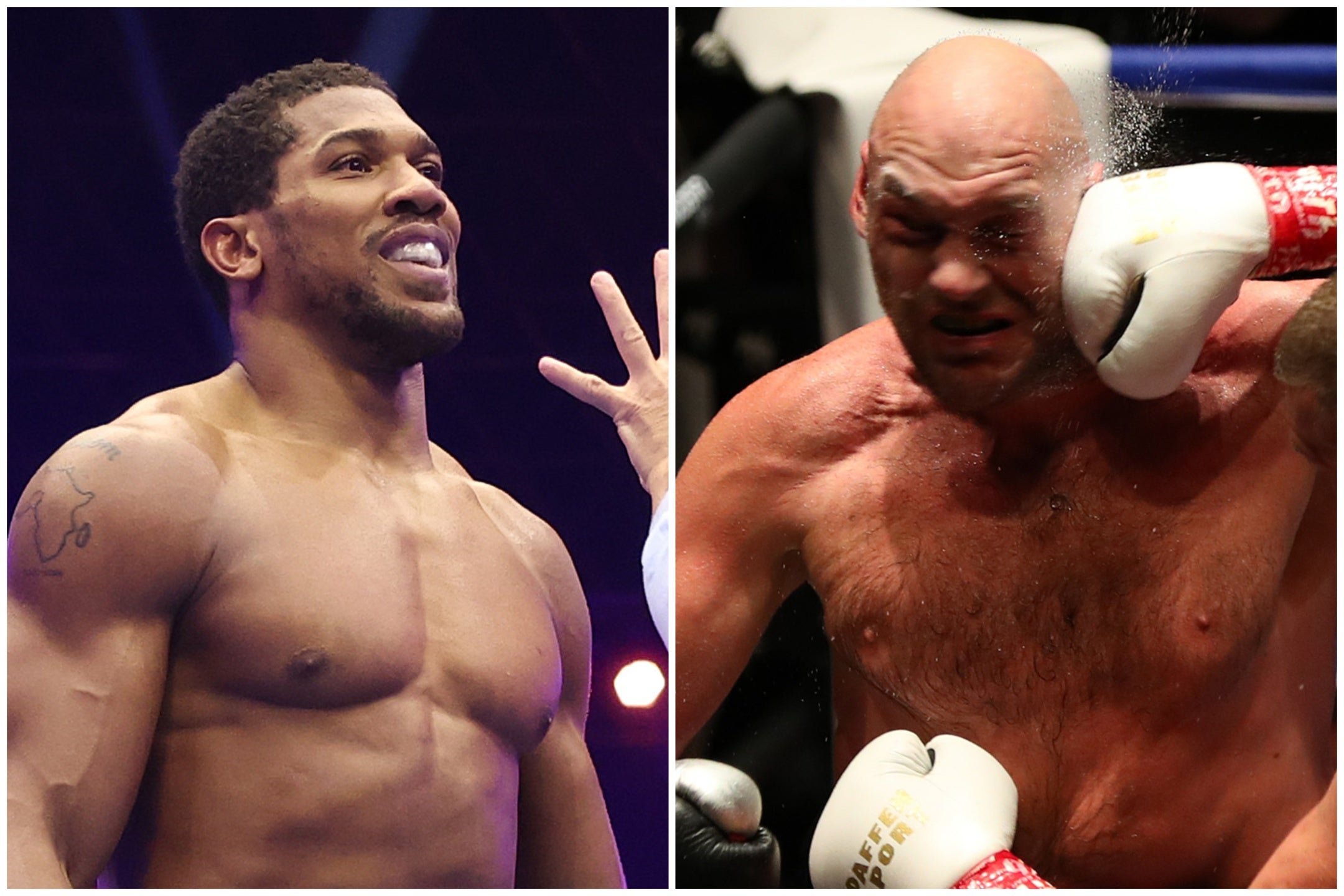 Anthony Joshua (left) and Tyson Fury in their fights on the last weekend of July