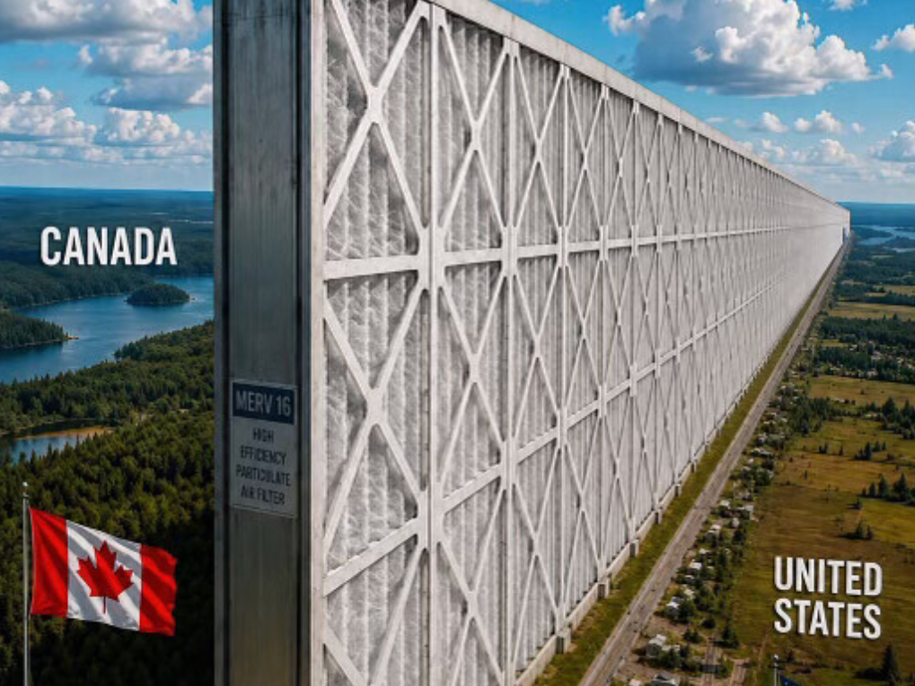 The president shared an AI-generated image of a wall dividing Canada and the US during his Truth Social blitz