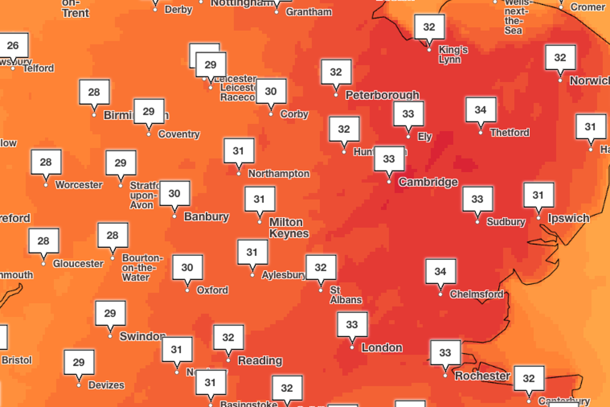 UK heatwave live: Temperatures to soar to 34C as heat health alerts issued for fourth heatwave of summer
