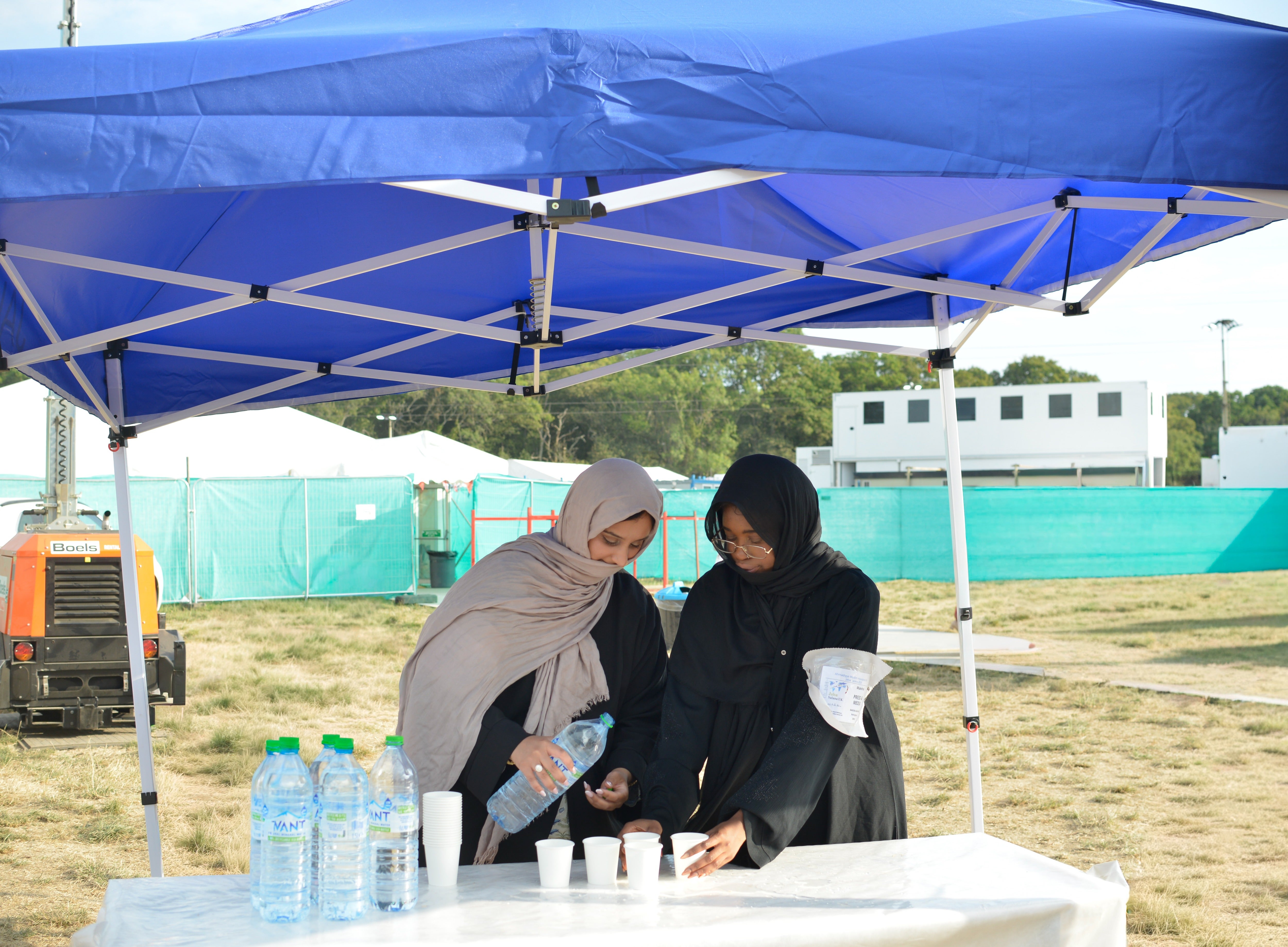 Volunteers Saira Bhatti (left) and Bareera Ghaffar find the women’s space at Jalsa Salana empowering (Bareera Ghaffar)