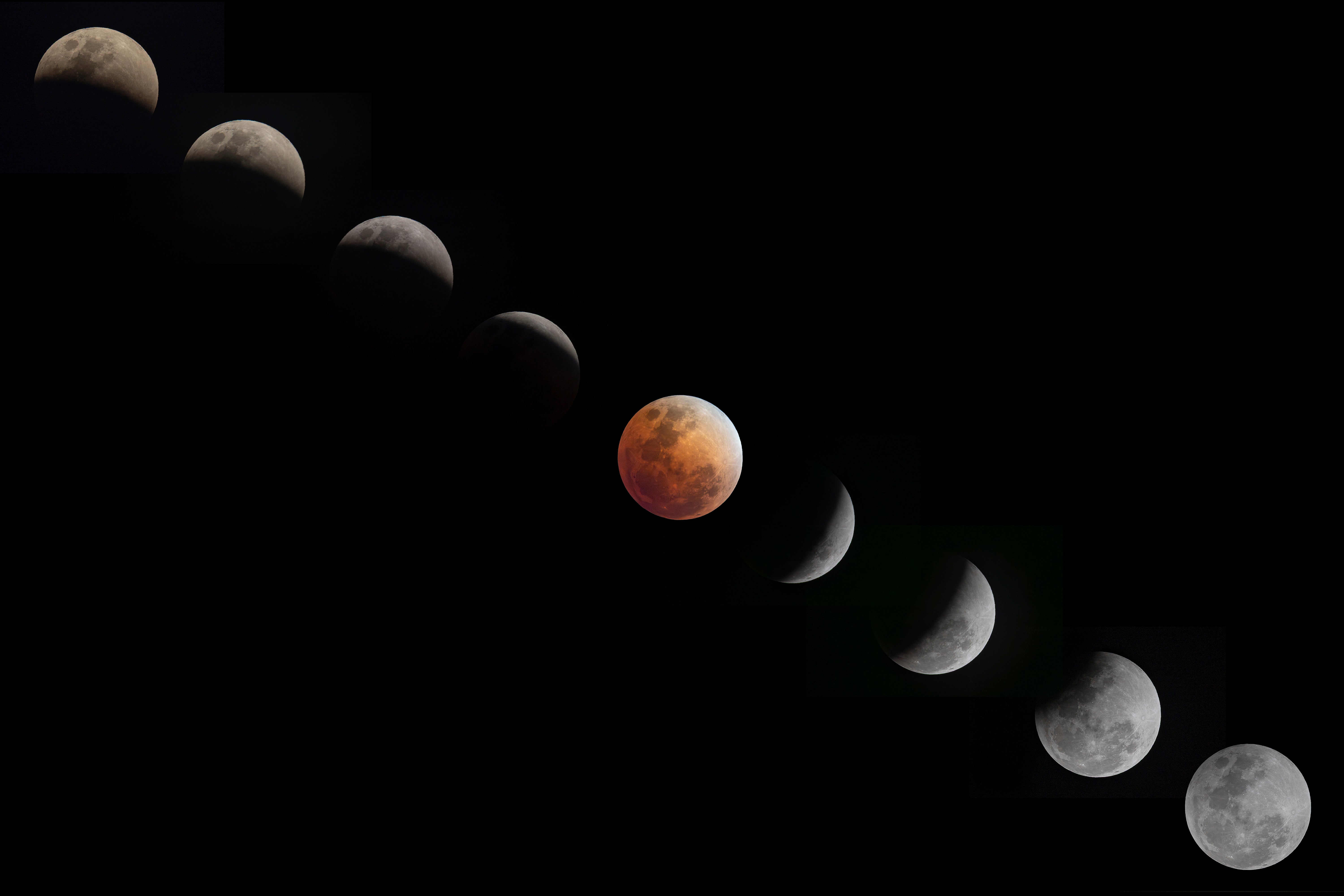 A digital composite of a lunar eclipse over Santa Rosa, Laguna province, Philippines, on 3 March, 2026 (Getty)
