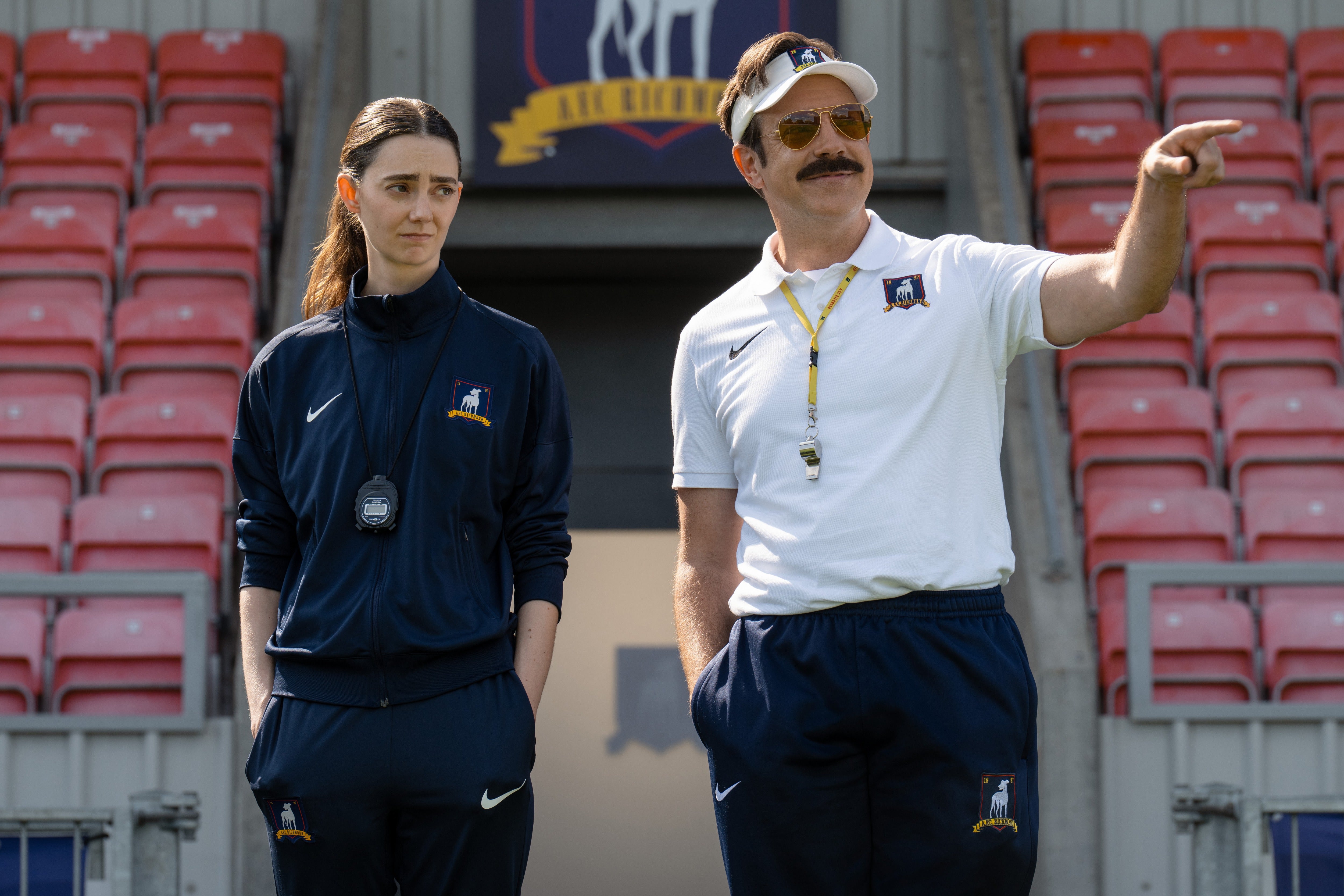 Tanya Reynolds and Jason Sudeikis in ‘Ted Lasso’ season four (Apple TV+)