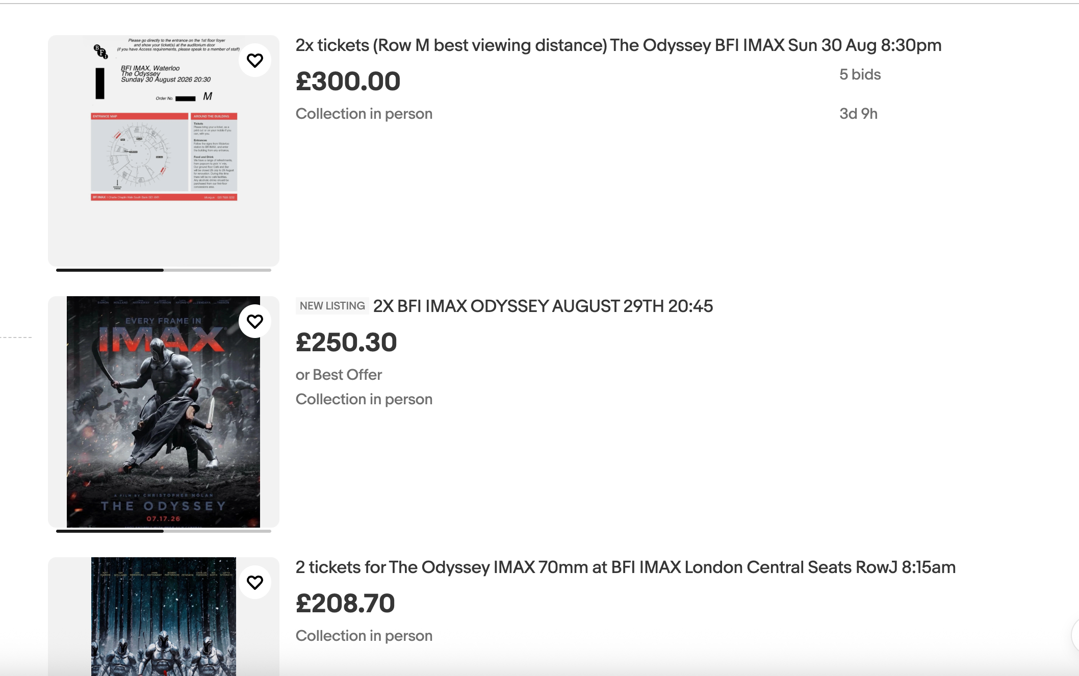 Tickets für „Die Odyssee“ im BFI IMAX werden auf eBay eingestellt