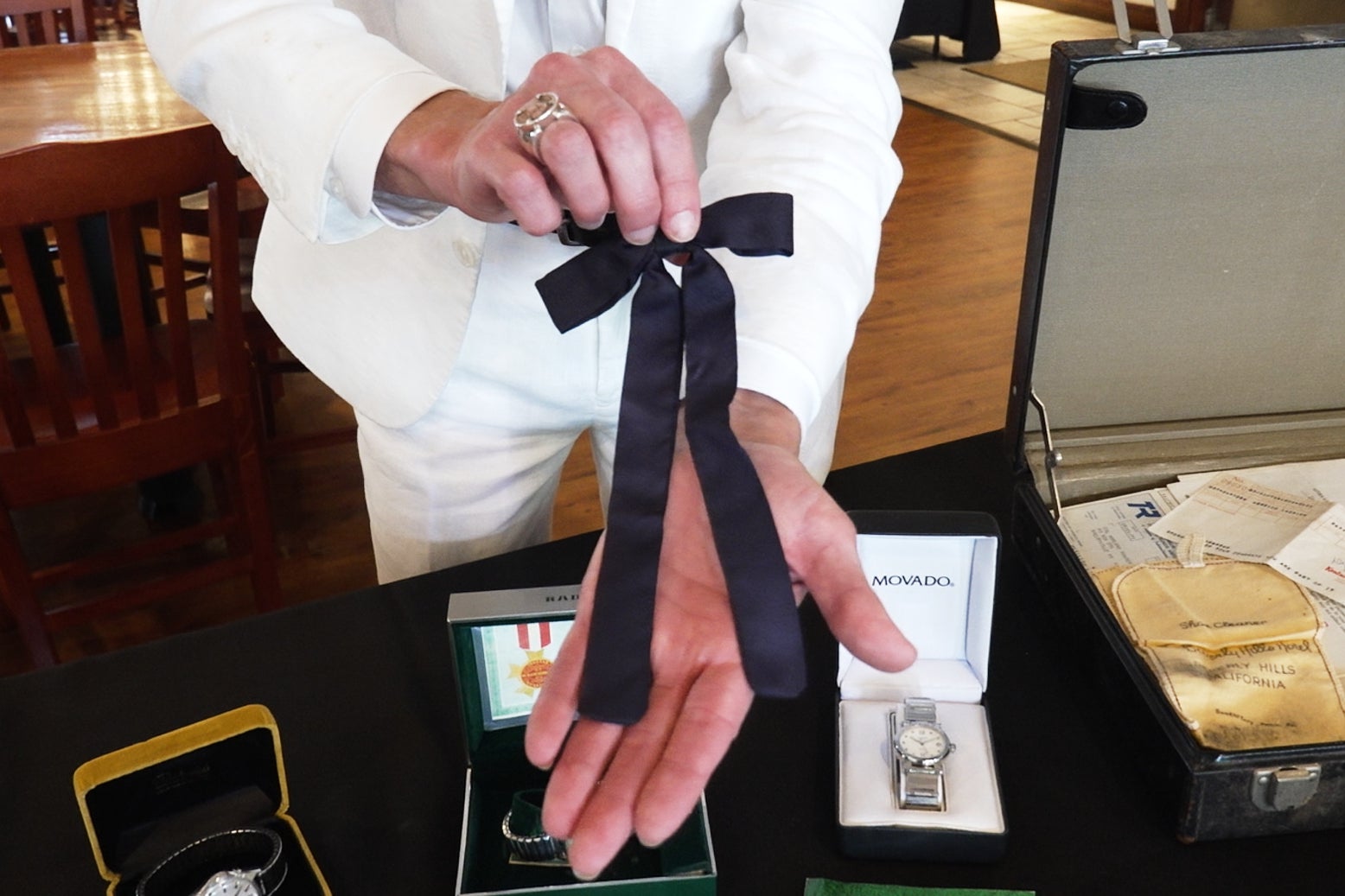 He adopted the colonel: the clothes, the bow tie, the glasses, the goatee (AP Photo/Dylan Lovan)