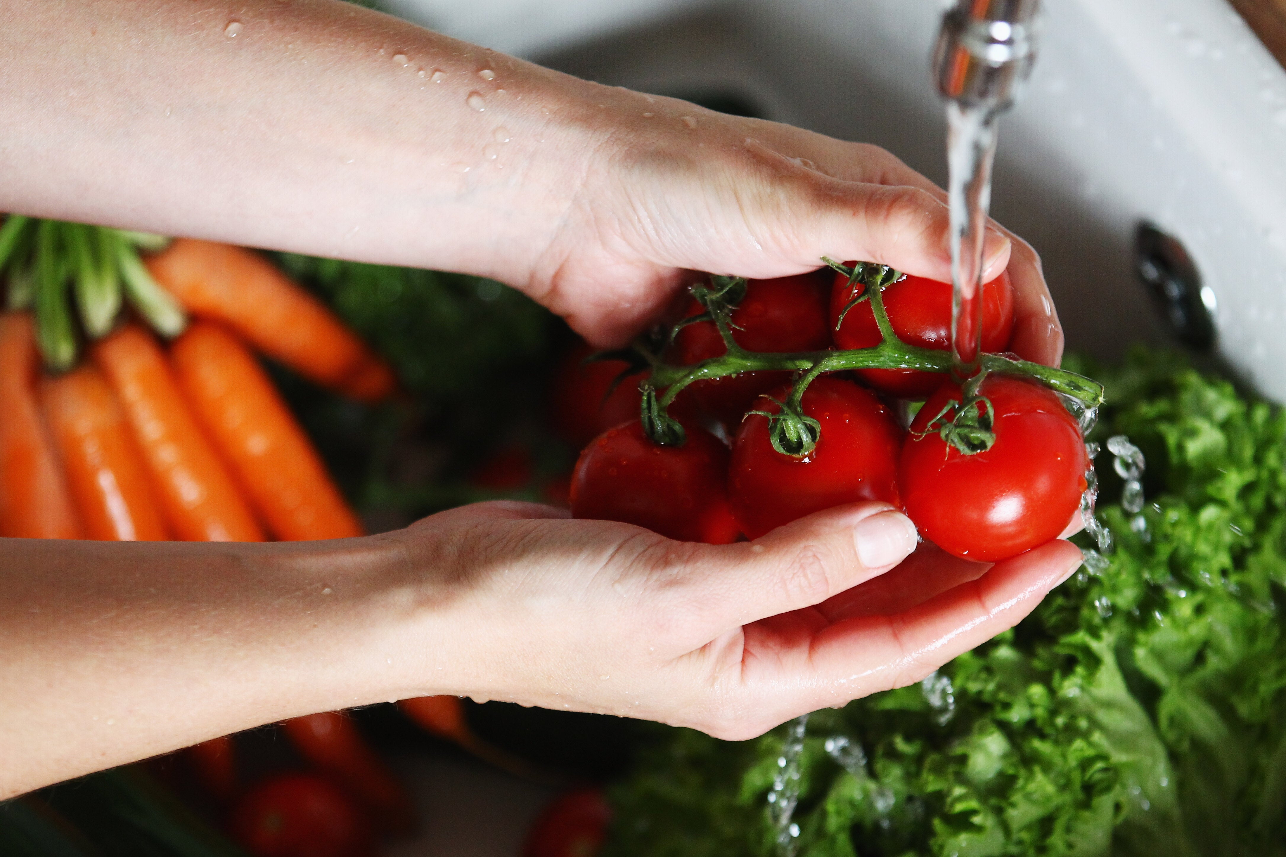 Washing produce is an important step to reduce the risk for cyclosporiasis