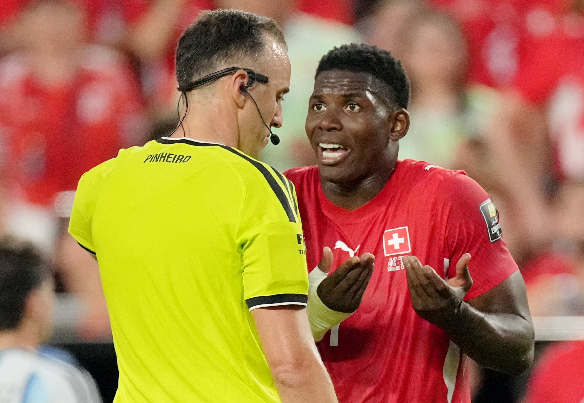 Embolo was sent off following a VAR review