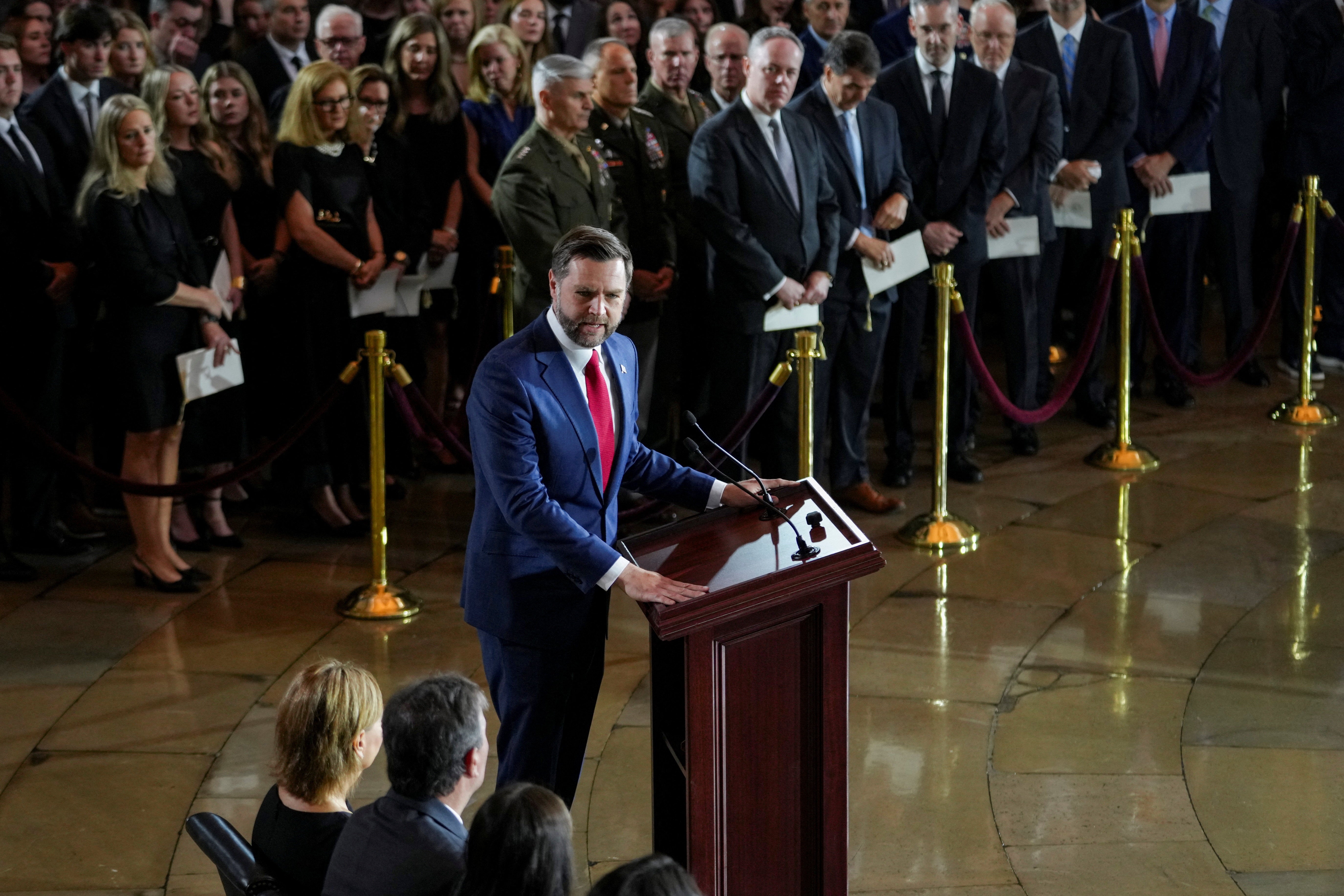 ice President JD Vance speaks during a Congressional Tribute to late U.S. Senator Lindsey Graham (Reuters)