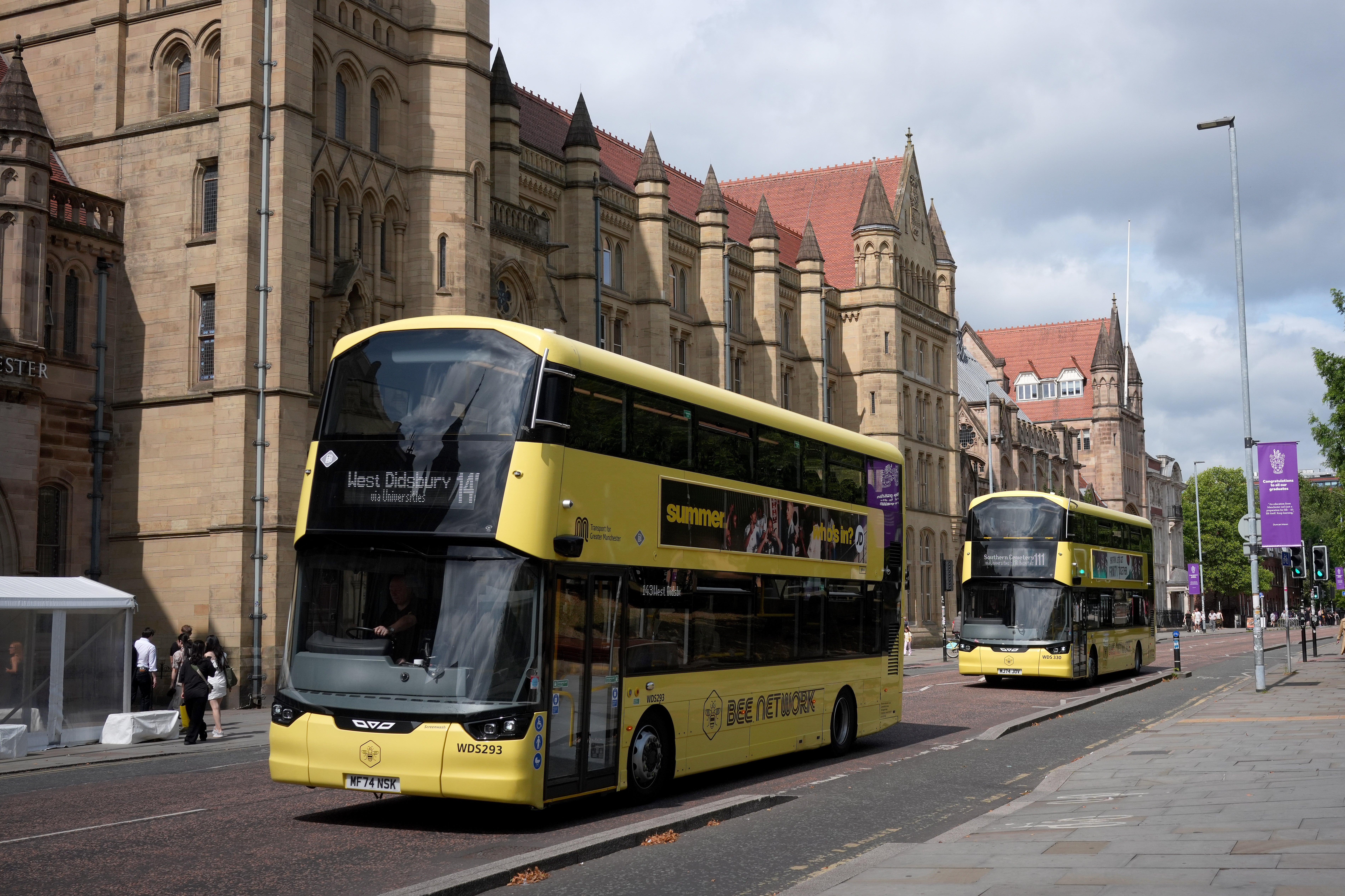 Manchester's Bee Network continues to accept tickets from affected rail passengers during the second day of disruption.