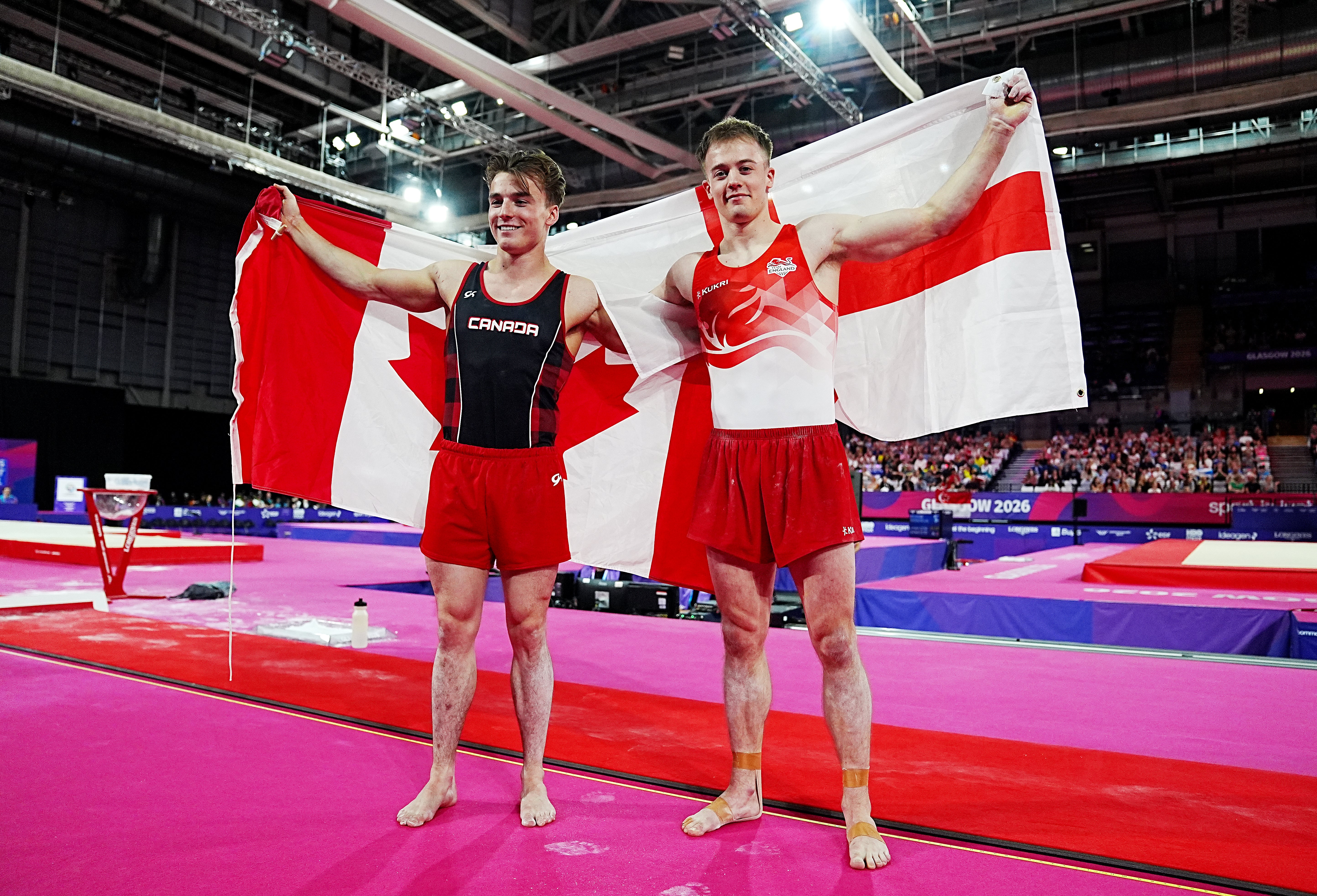 Luke Whitehouse narrowly missed out on vault gold, won by Canada's Felix Dolci