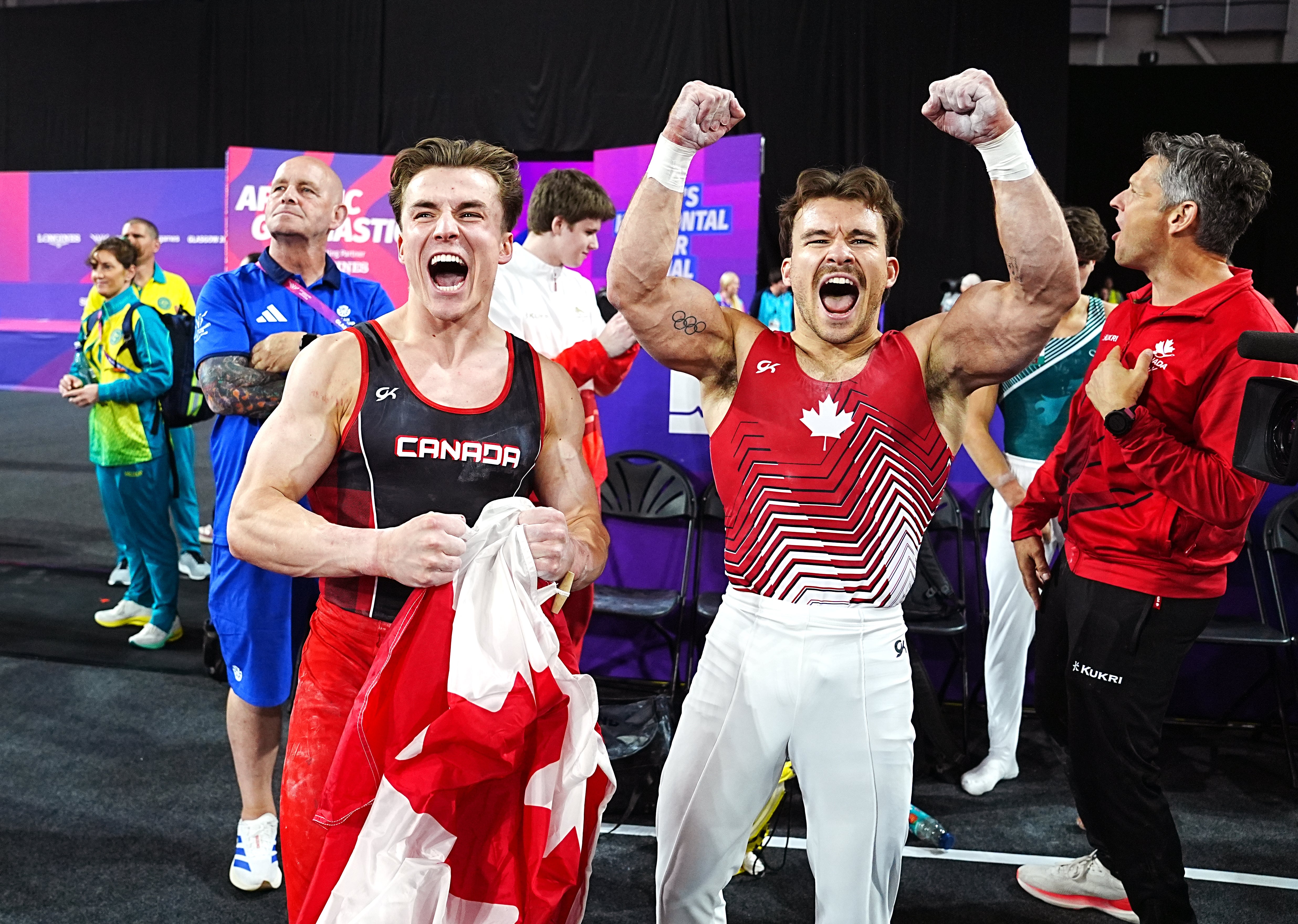 Felix Dolci and William Emard took gold and bronze for Canada in the horizontal bar final