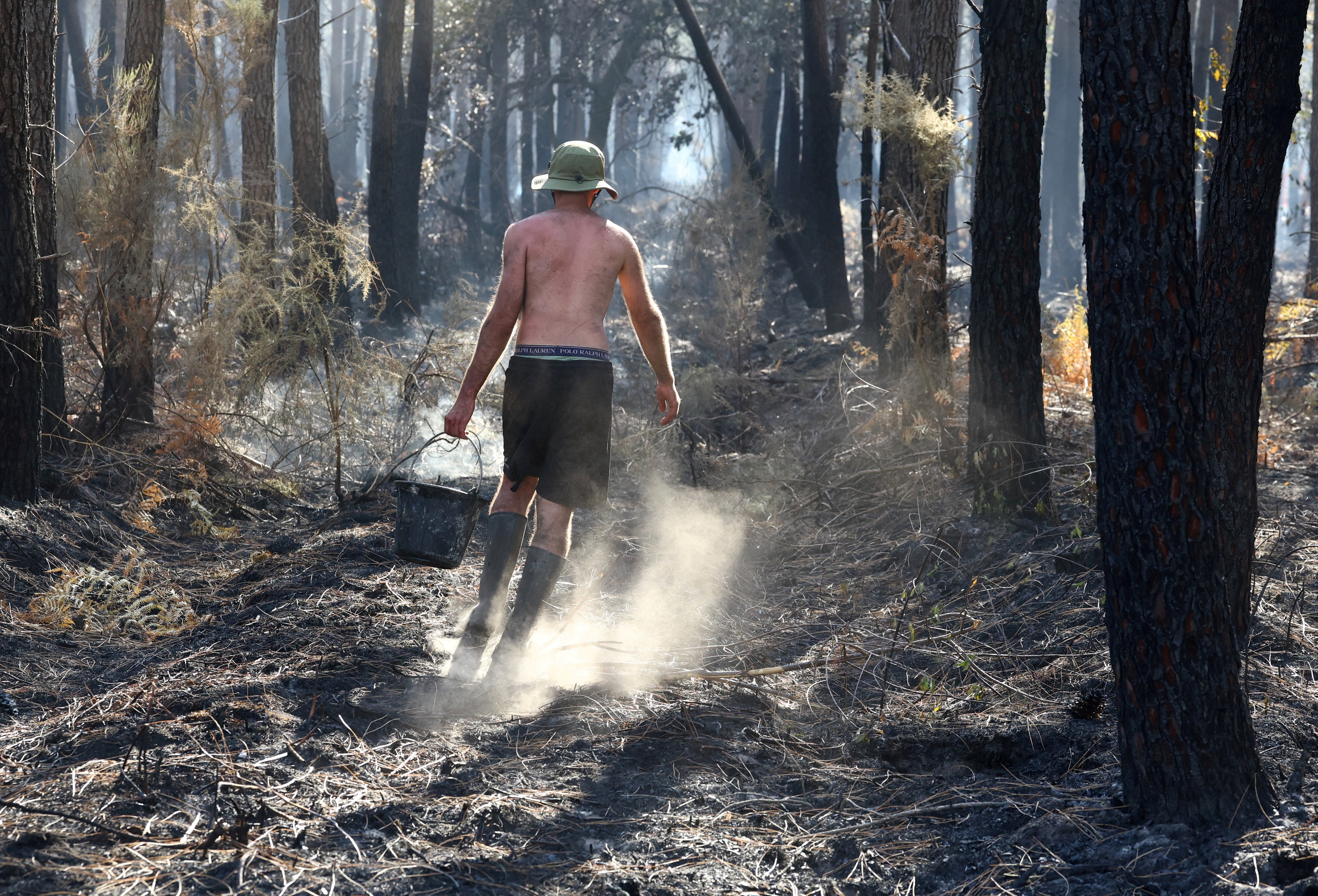 Jonathan Segalas-Talous, a pastry chef in the village of Lanton, volunteered to help firefighters (Reuters)