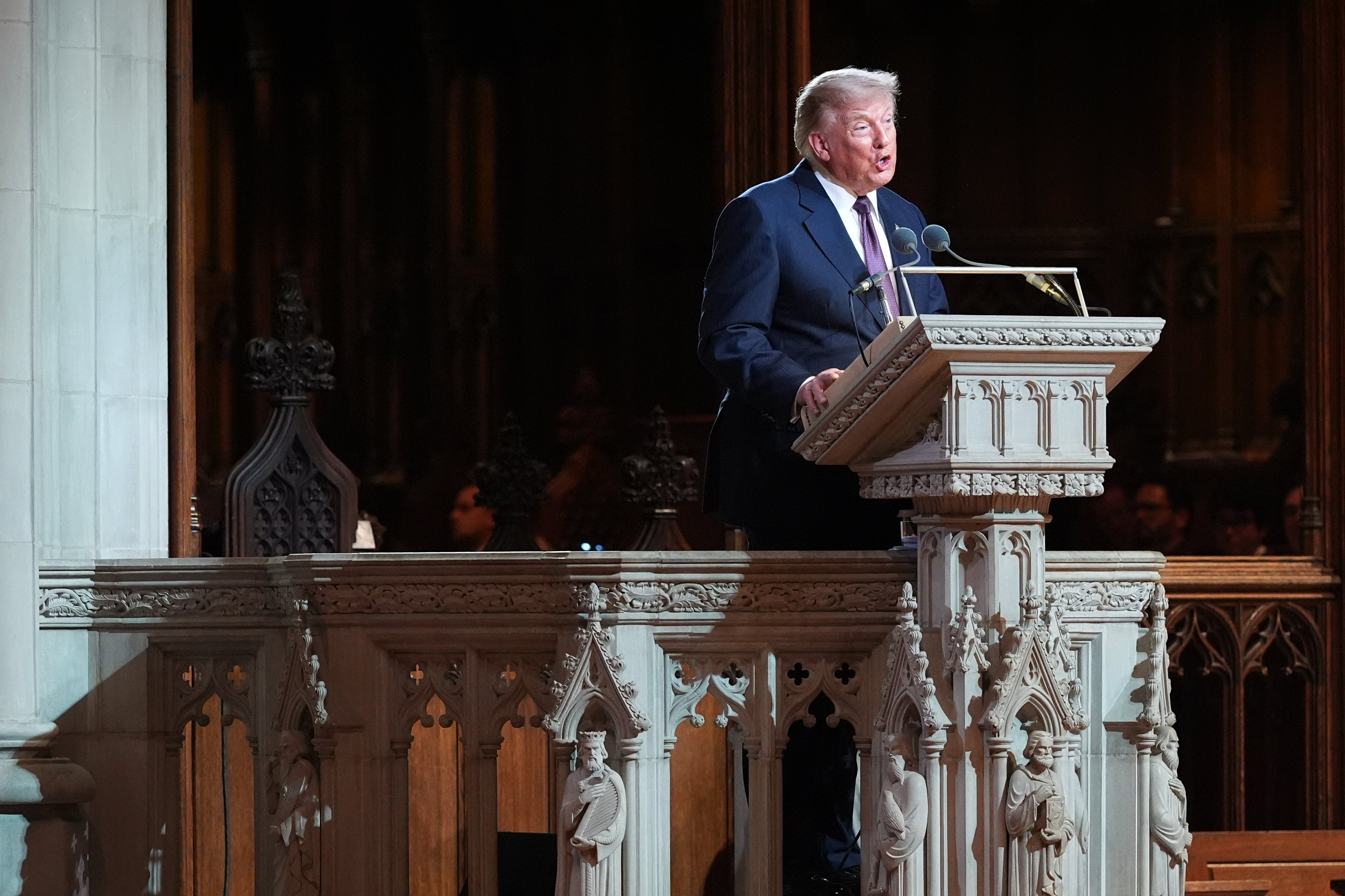 President Donald Trump eulogized the late senator Tuesday at Washington National Cathedral