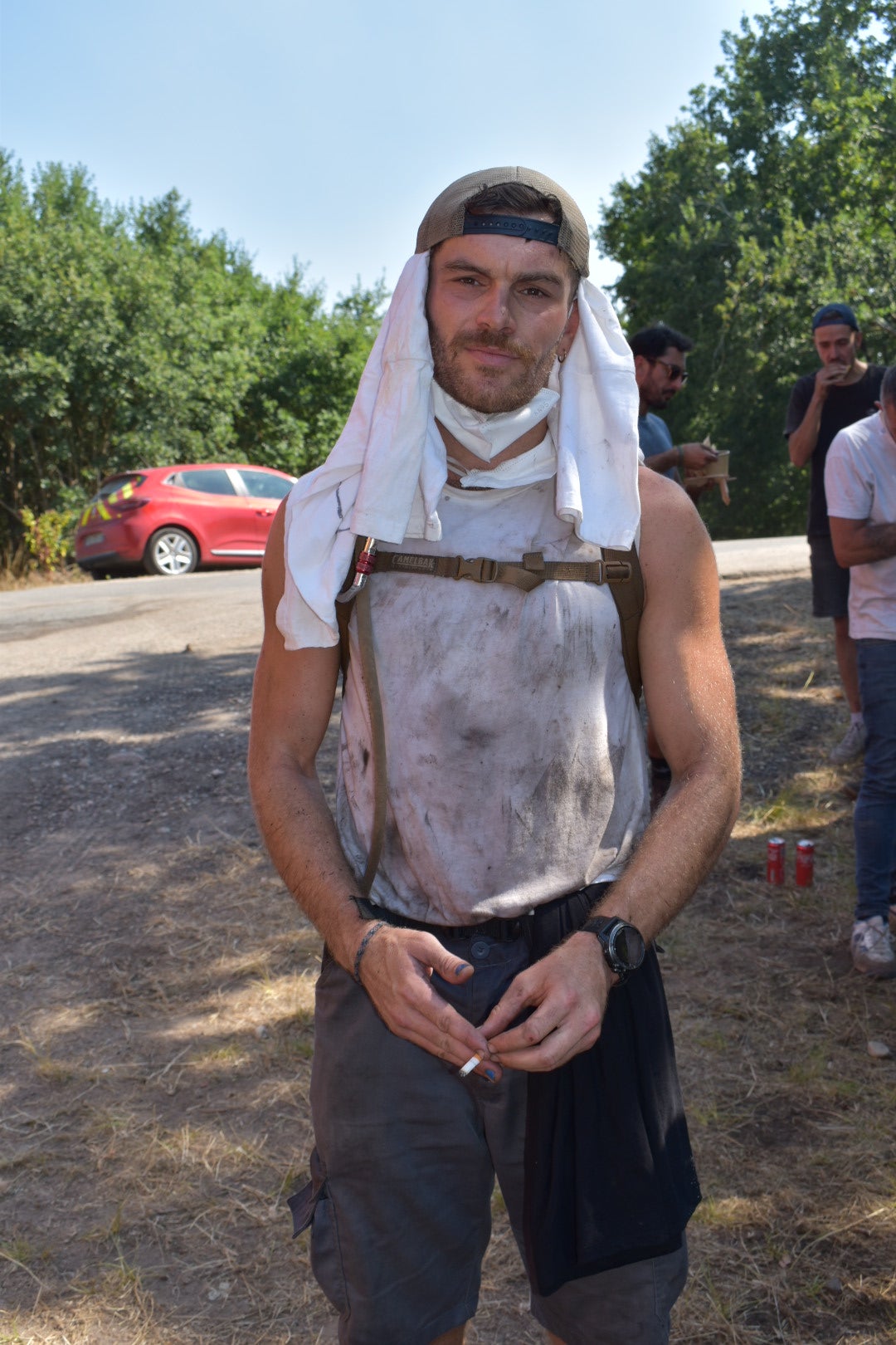 Nico, one of the volunteers working to contain the fires on Tuesday