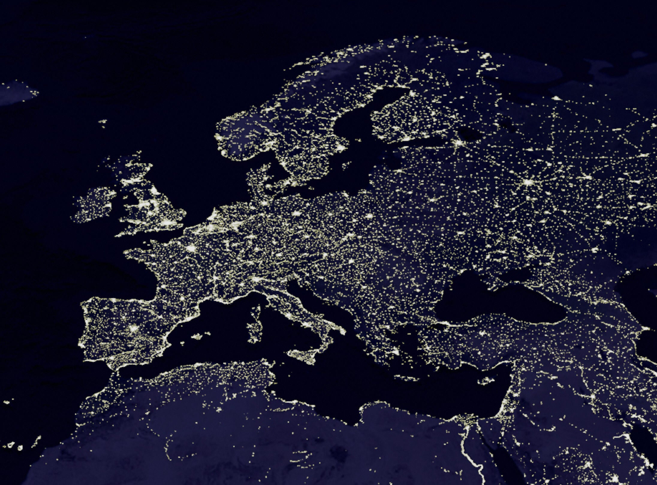 Undated picture from Nasa shows a view of Europe at night (AFP via Getty Images)