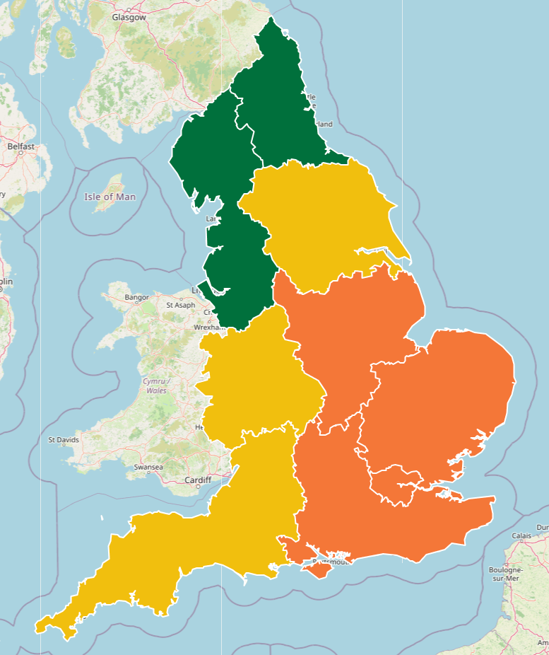 A number of amber and yellow heat health alerts are in place