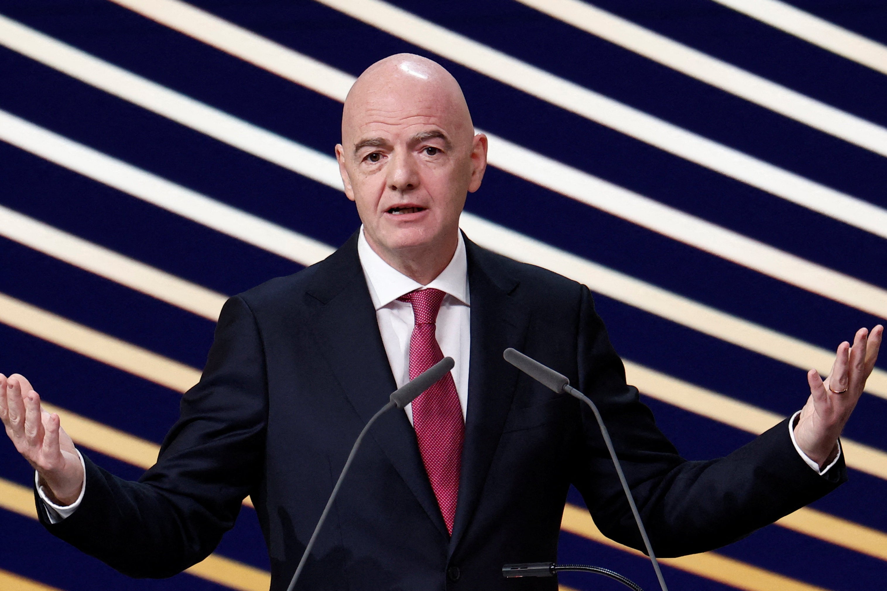 Gianni Infantino’s plan to sell off stakes in the World Cup has been met with fury (Reuters)