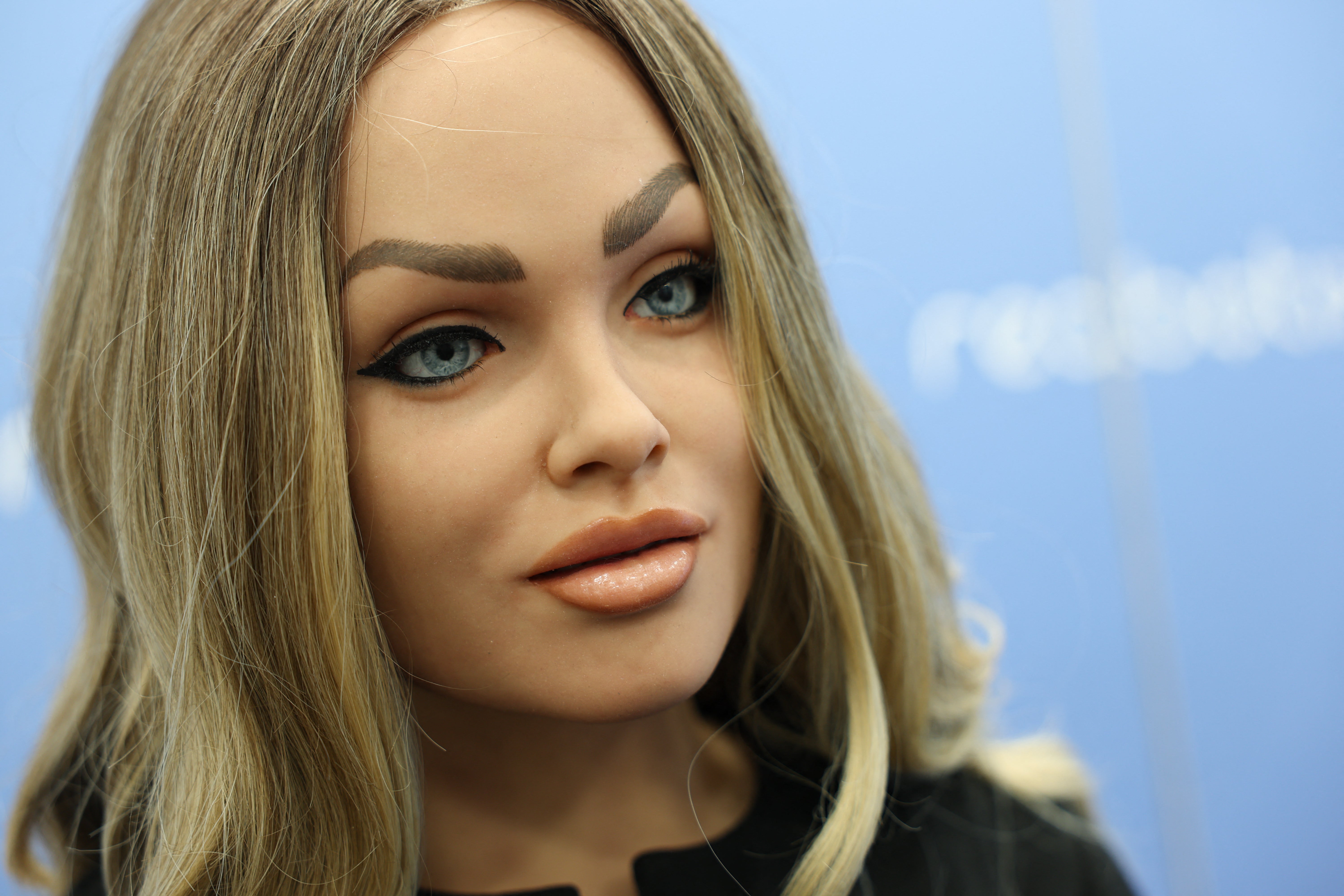 A Realbotix humanoid robot at the Consumer Electronics Show in Las Vegas