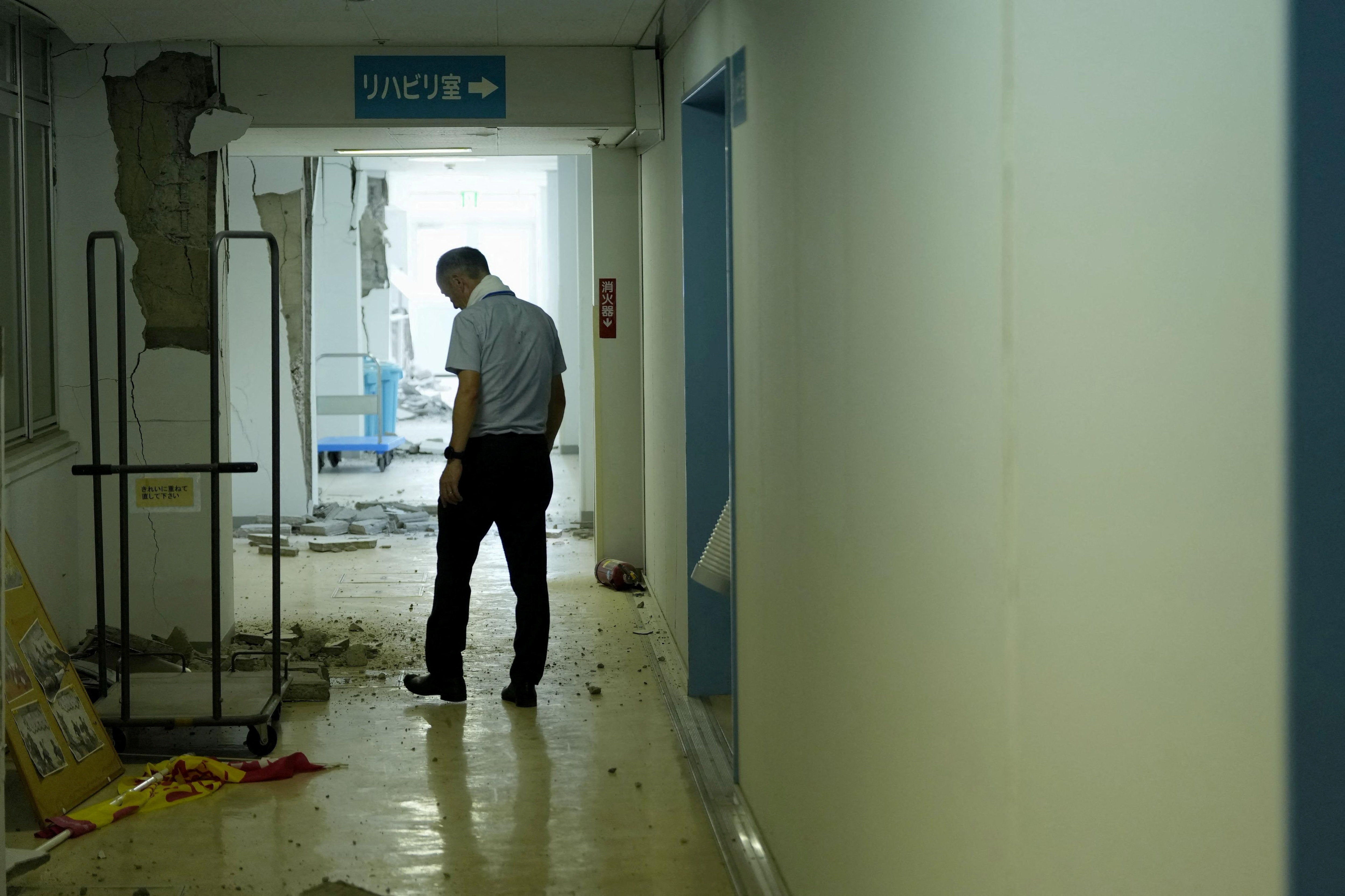 A view of the damage in Kumamoto Minami Hospital, after an earthquake with a preliminary magnitude of 7.1 struck Japan's southern Kumamoto prefecture, in Uki City (Reuters)