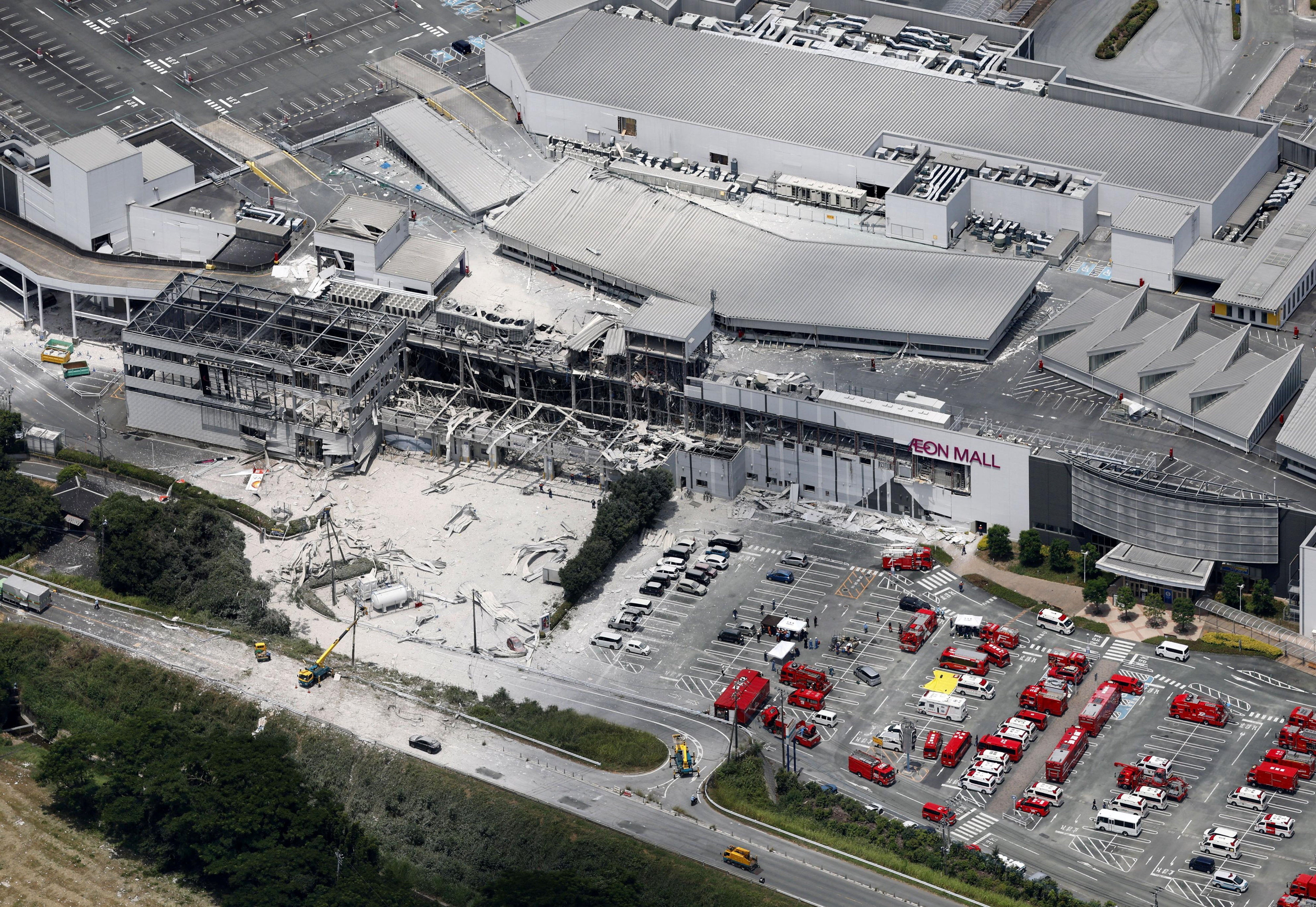 A view of Aeon Mall shopping centre, after an explosion occurred following an earthquake with a preliminary magnitude of 7.1 struck Japan's southern Kumamoto prefecture, in Kashima Town, Kumamoto Prefecture, Japan (Reuters)