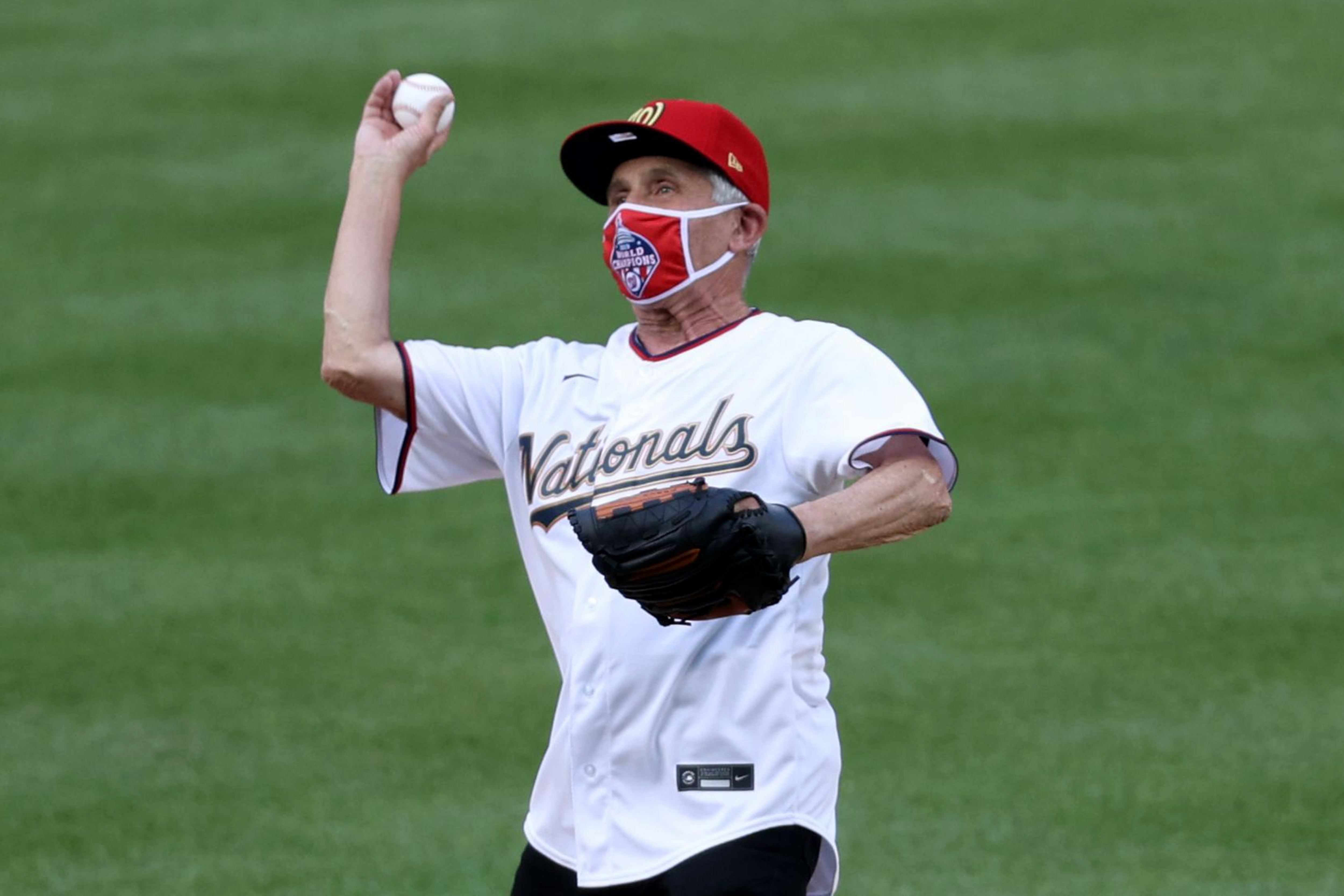 President Donald Trump posted an old video of Anthony Fauci throwing the first pitch at a Washington Nationals game, calling it 'the worst throw I have ever seen in years'