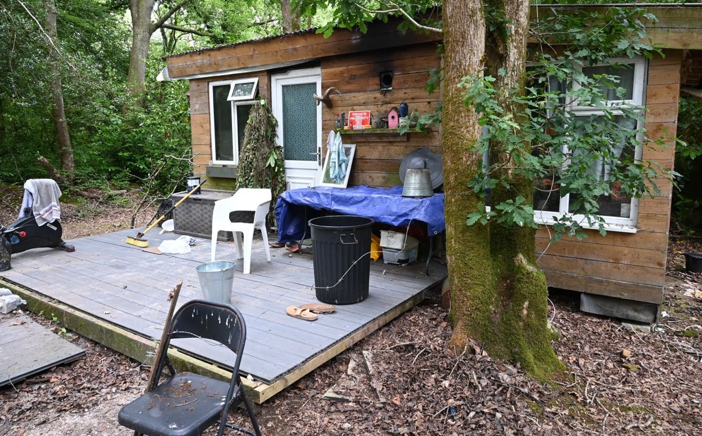 The cabin where James Desborough lived (Devon and Cornwall Police)
