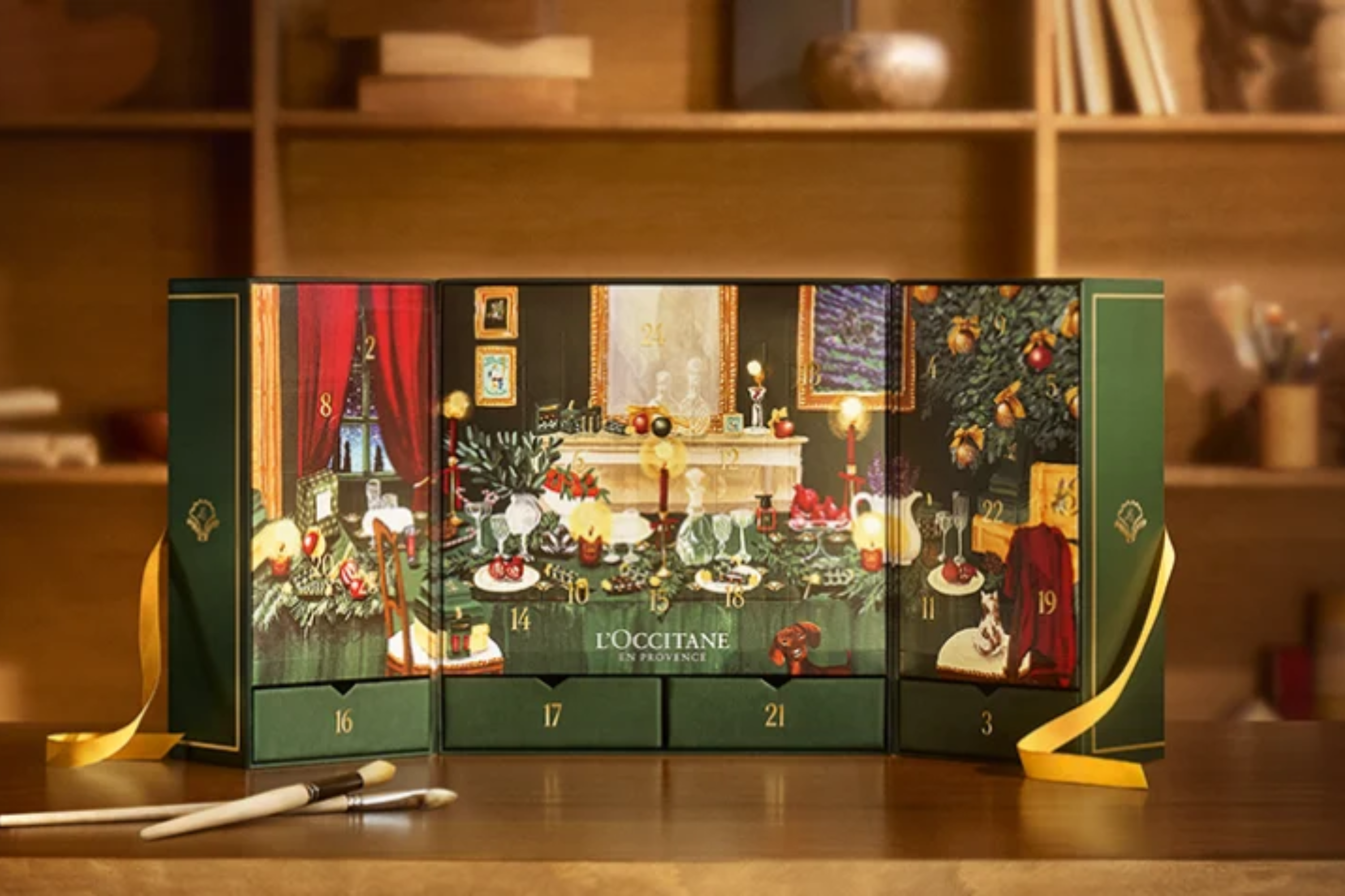 The prestige calendar (pictured) looks sturdier for reusing in subsequent years (L'Occitane)