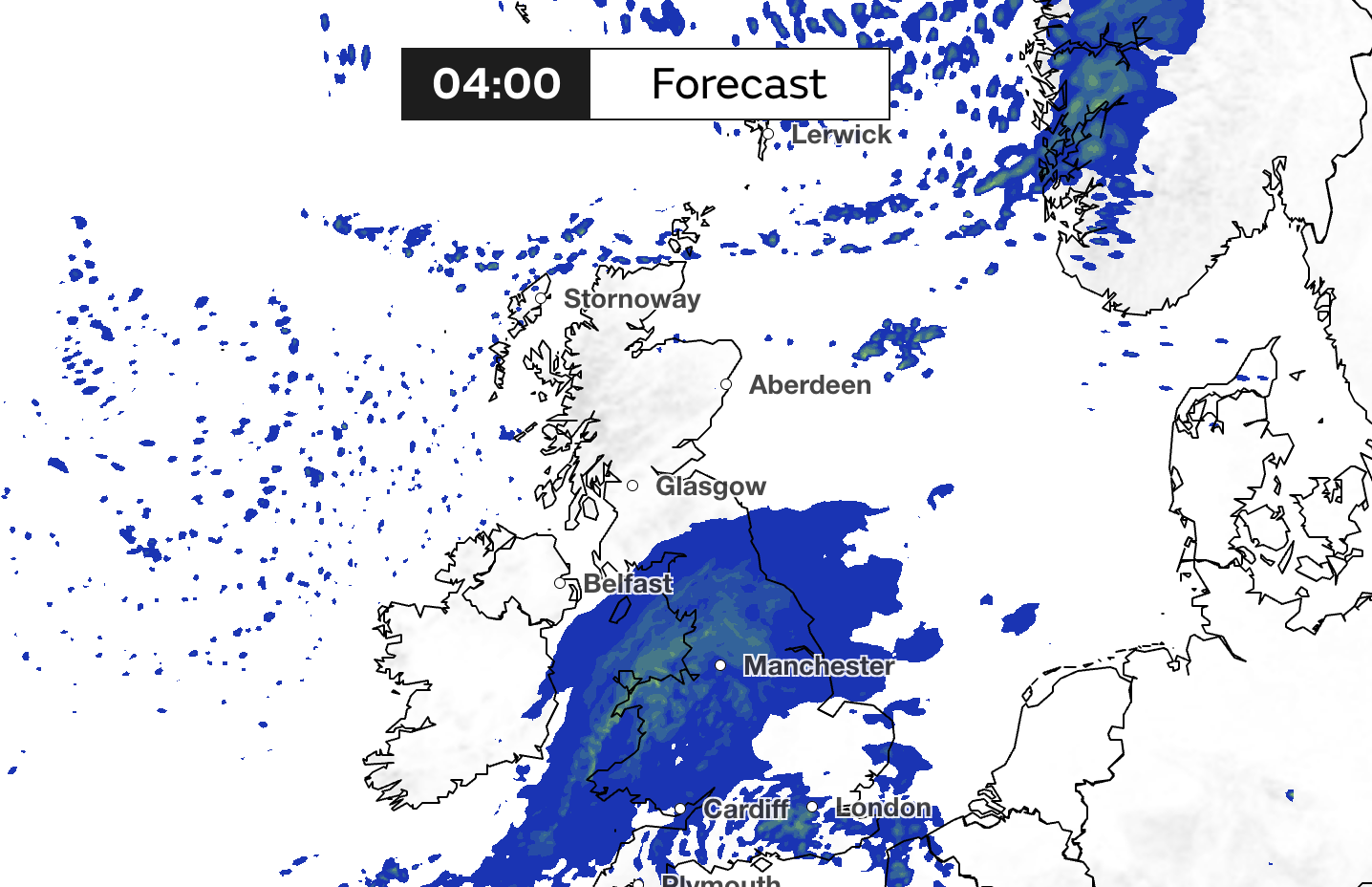 Some rain is forecast for Monday across Wales and the North (Met Office)