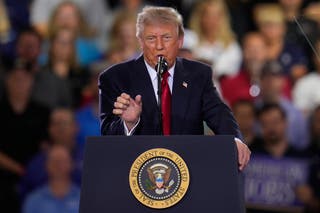 The US president says Iran will be hit ‘hard’ (Paul Sancya/AP)