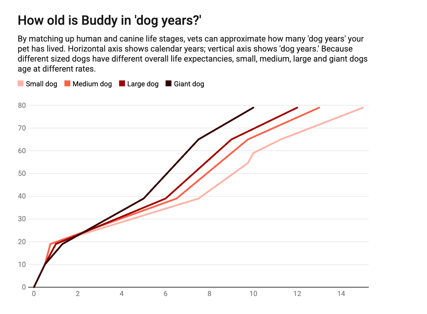 Lining up canine and human developmental milestones over the course of an average life expectancy can provide a rough comparison