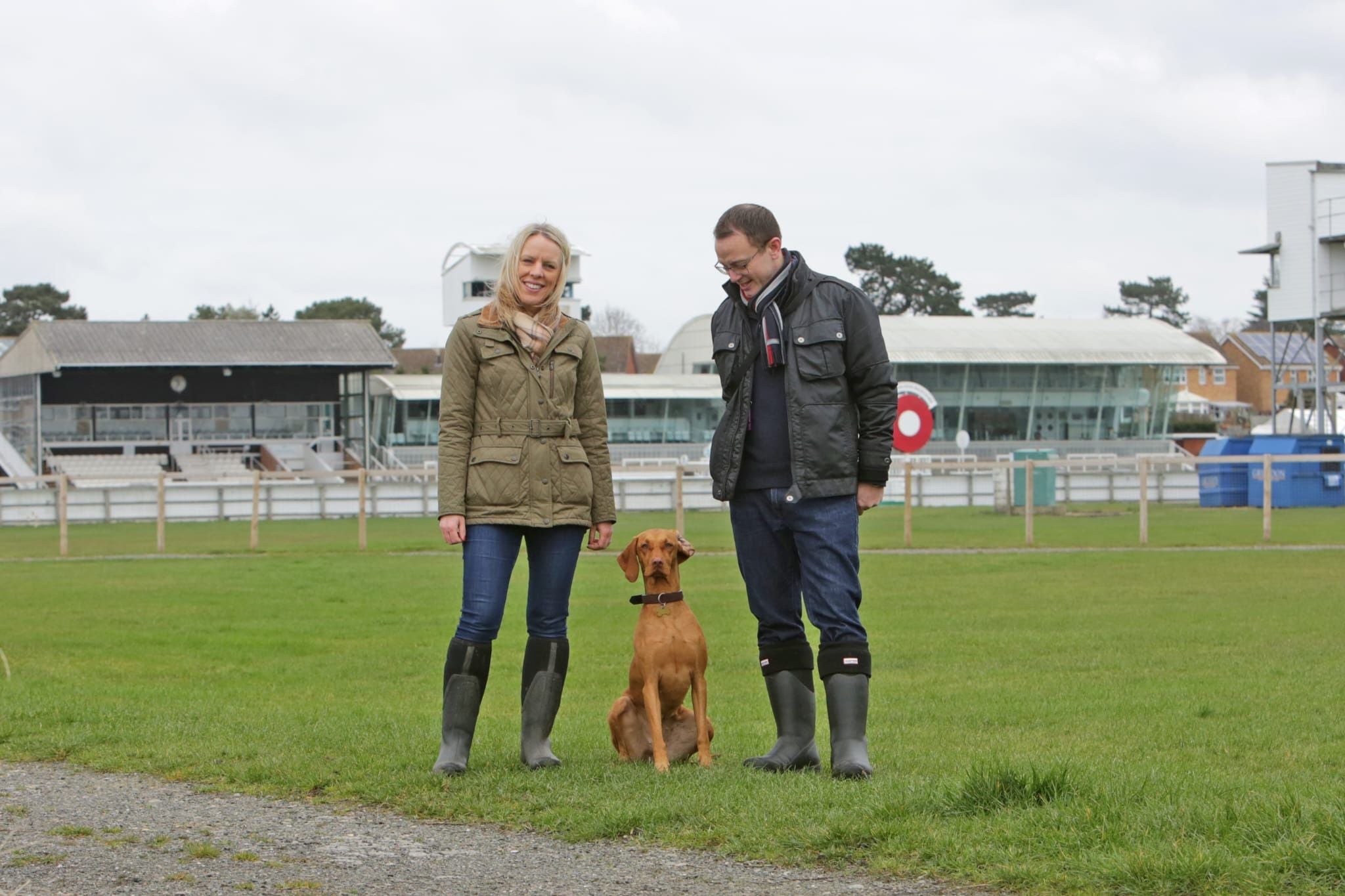 Amber, with owners Claire and Matthew Preece (Family handout/PA)