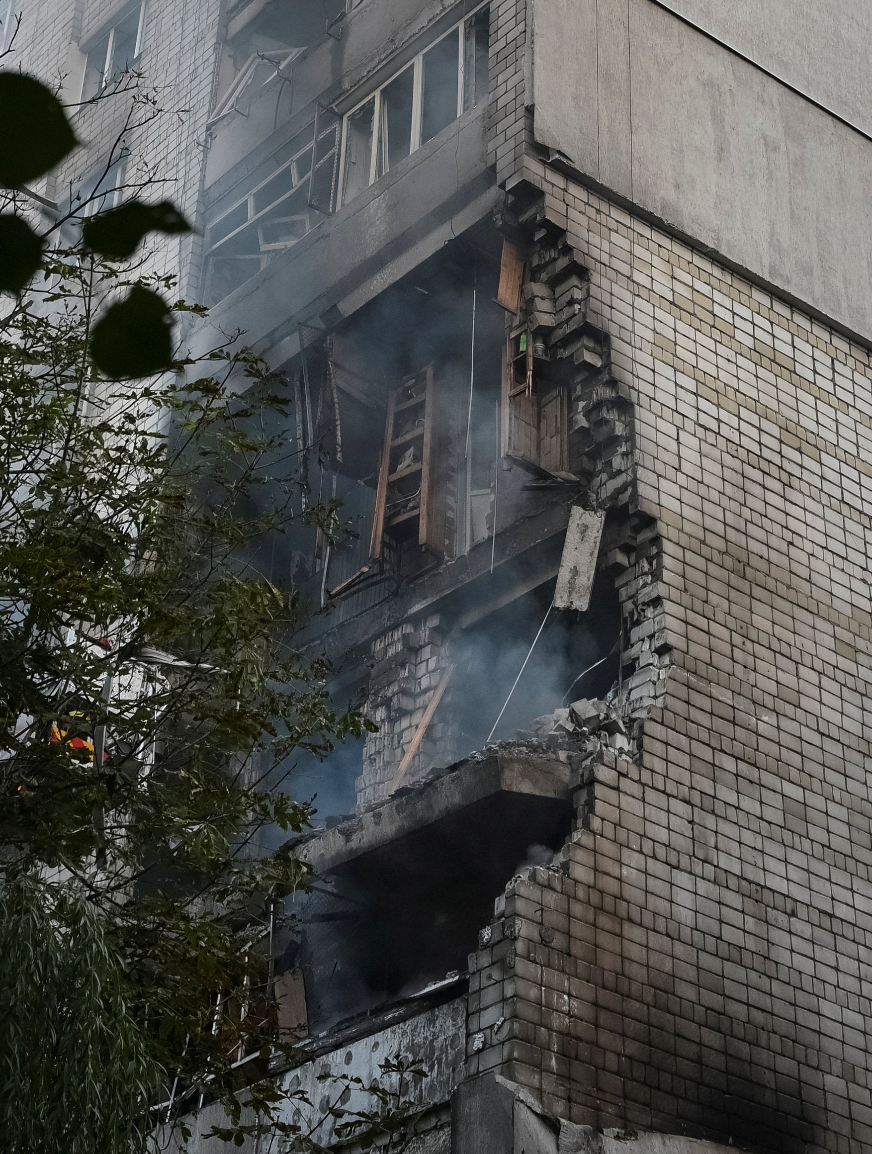 The apartment building hit by a Russian missile strike, amid Russia's attack on Ukraine, in Lviv