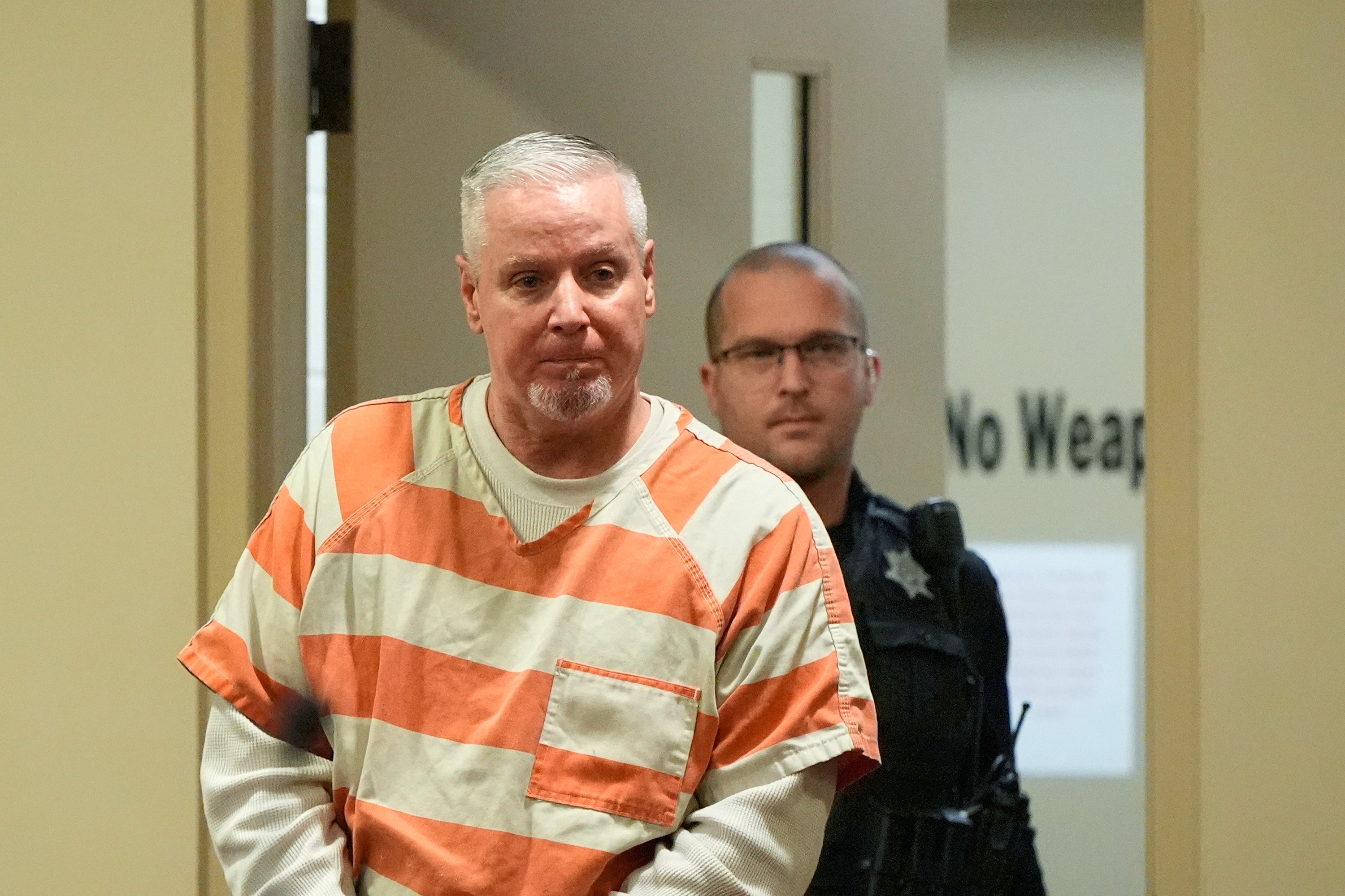Colin Gray, the father of Apalachee High School shooting suspect Colt Gray, arrives to the courtroom at the Barrow County courthouse, Dec. 18, 2025, in Winder, Georgia