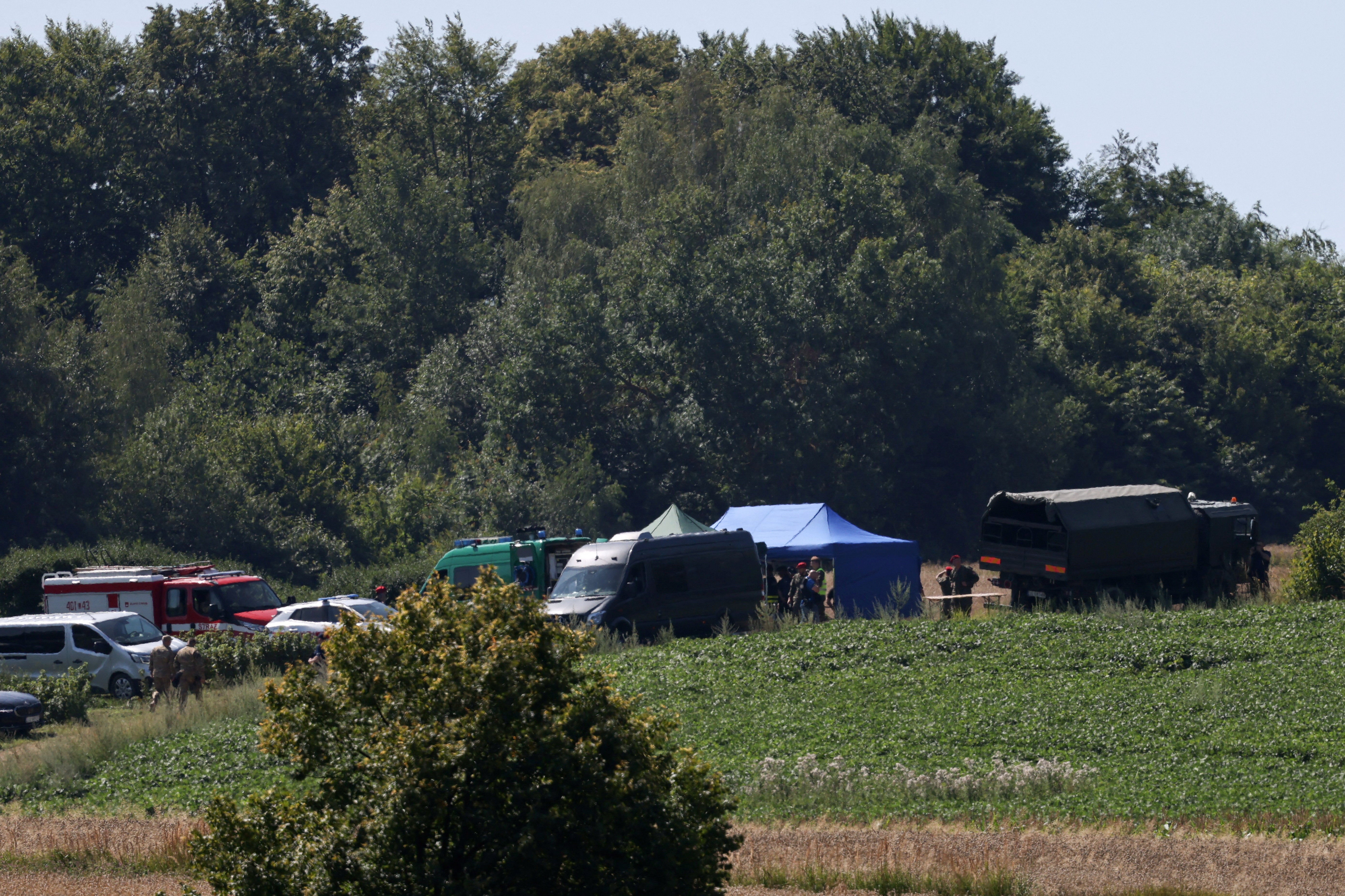 Polish emergency services have arrived at the site to determine the cause of the crater
