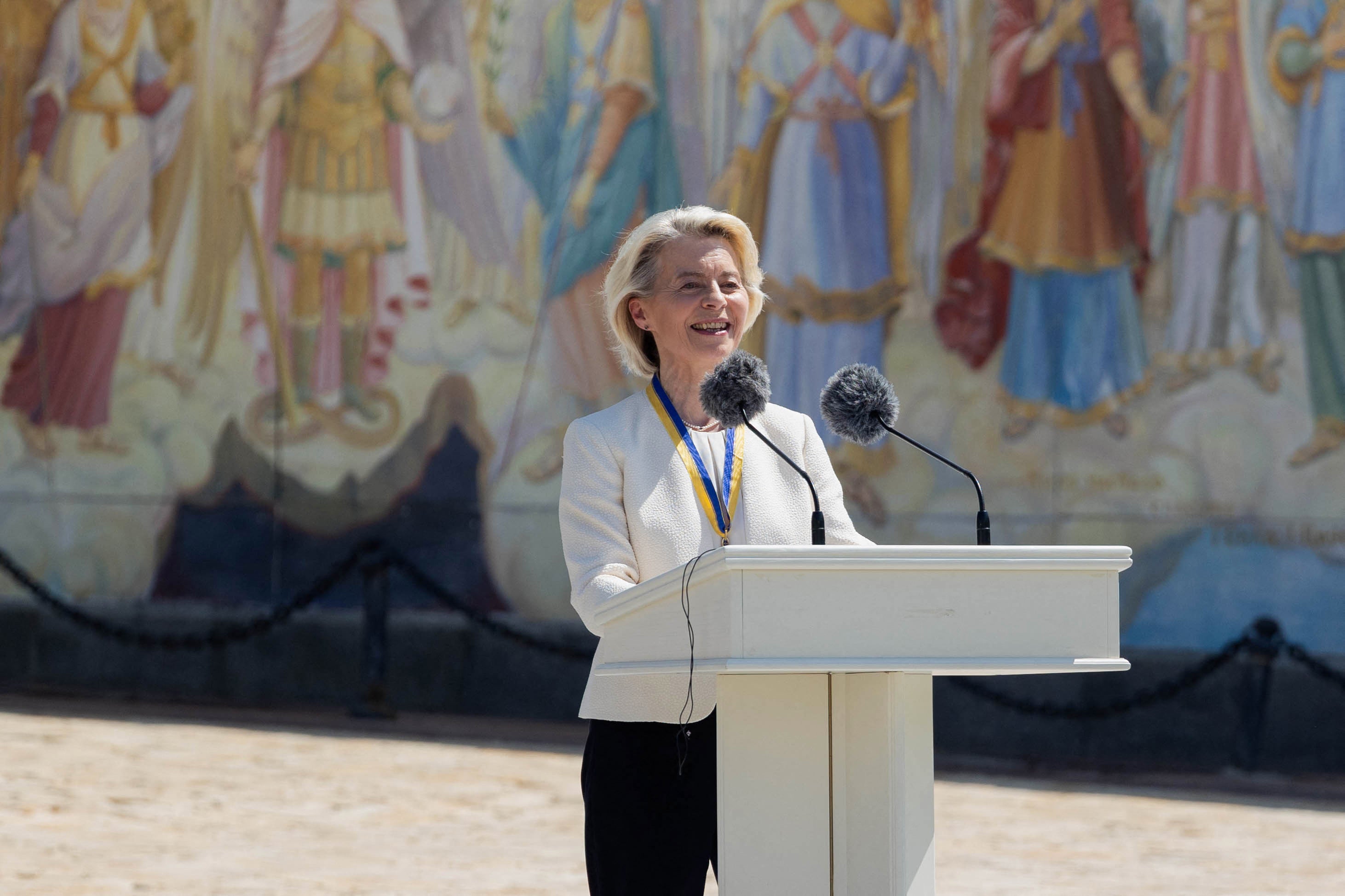 The European Commission has paid out €8.5 billion to assist Ukraine in the war against Russia over the past two months (AFP/Getty)