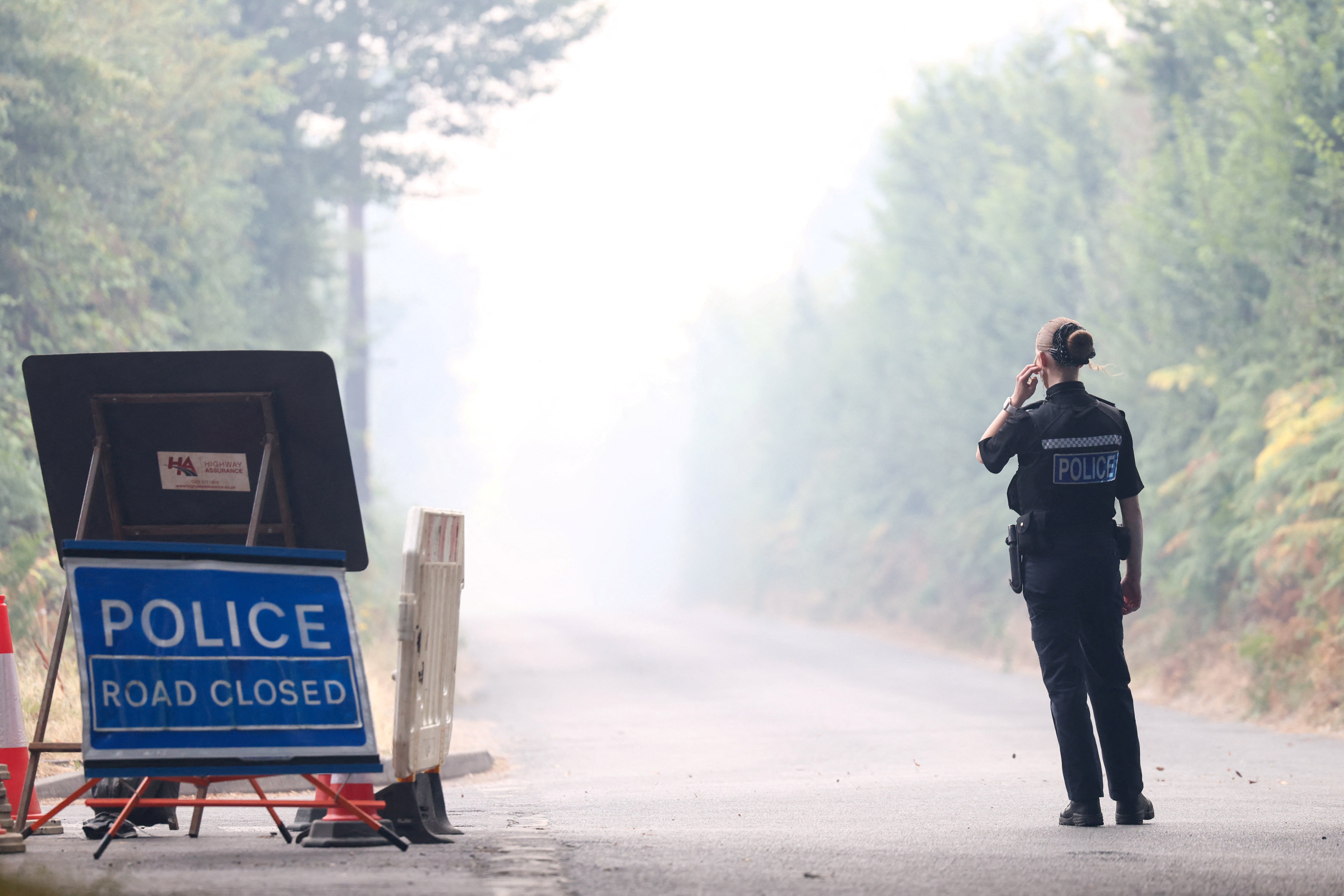 Roads to the area were closed off