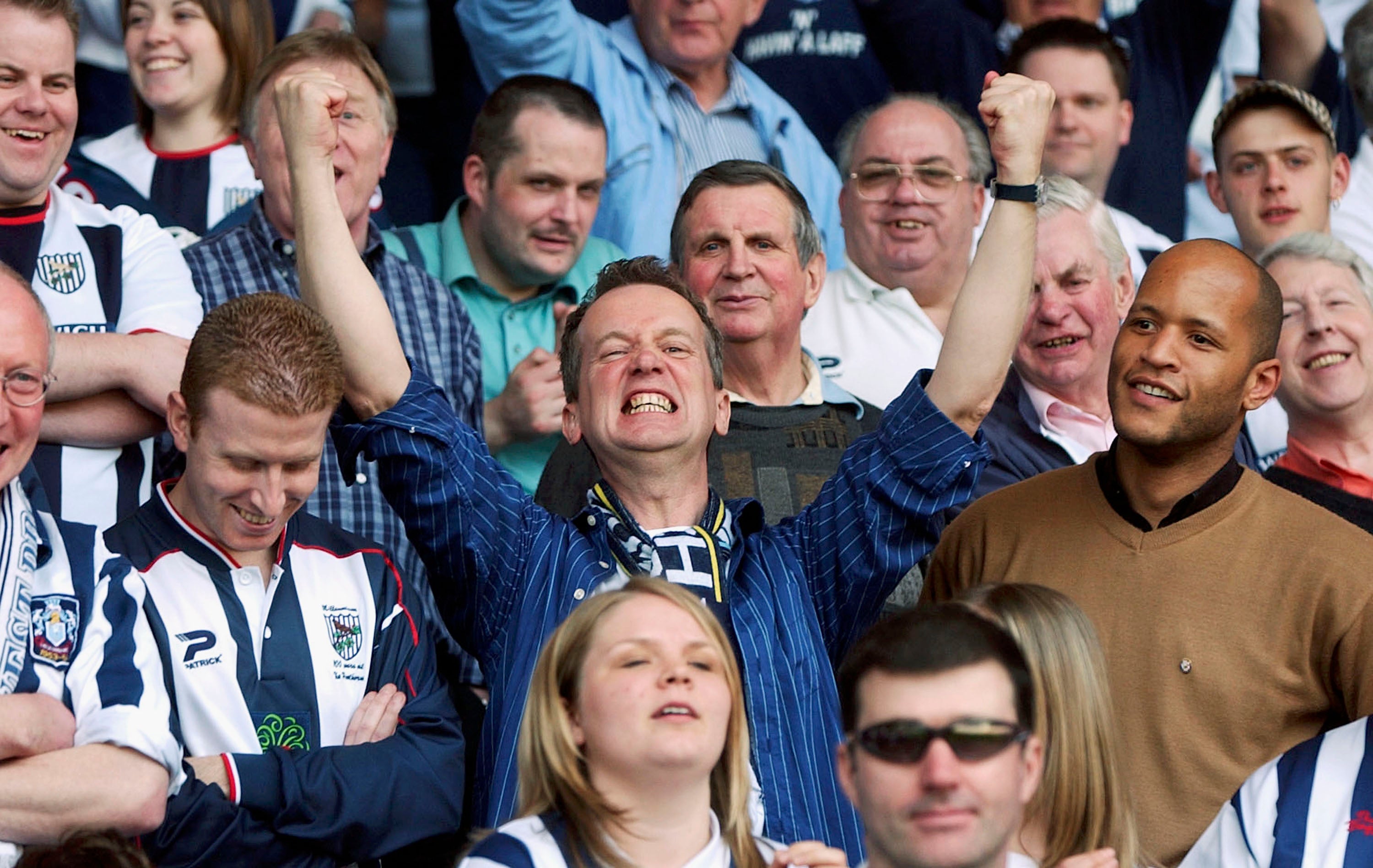 Skinner celebrates at The Hawthorns, following West Brom’s promotion to the Premier League in 2004