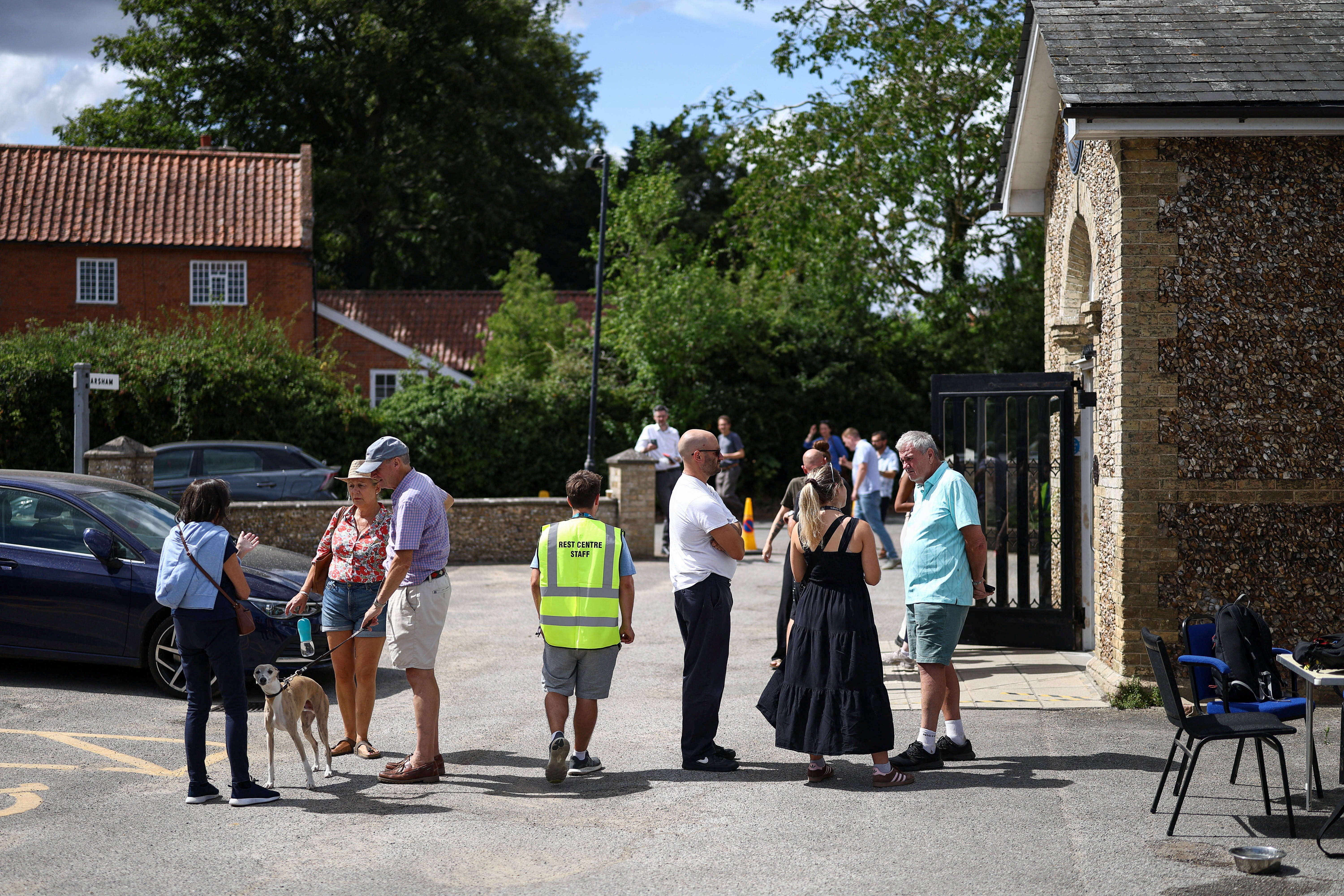 residents gather at Westleton Village Hall (Reuters)