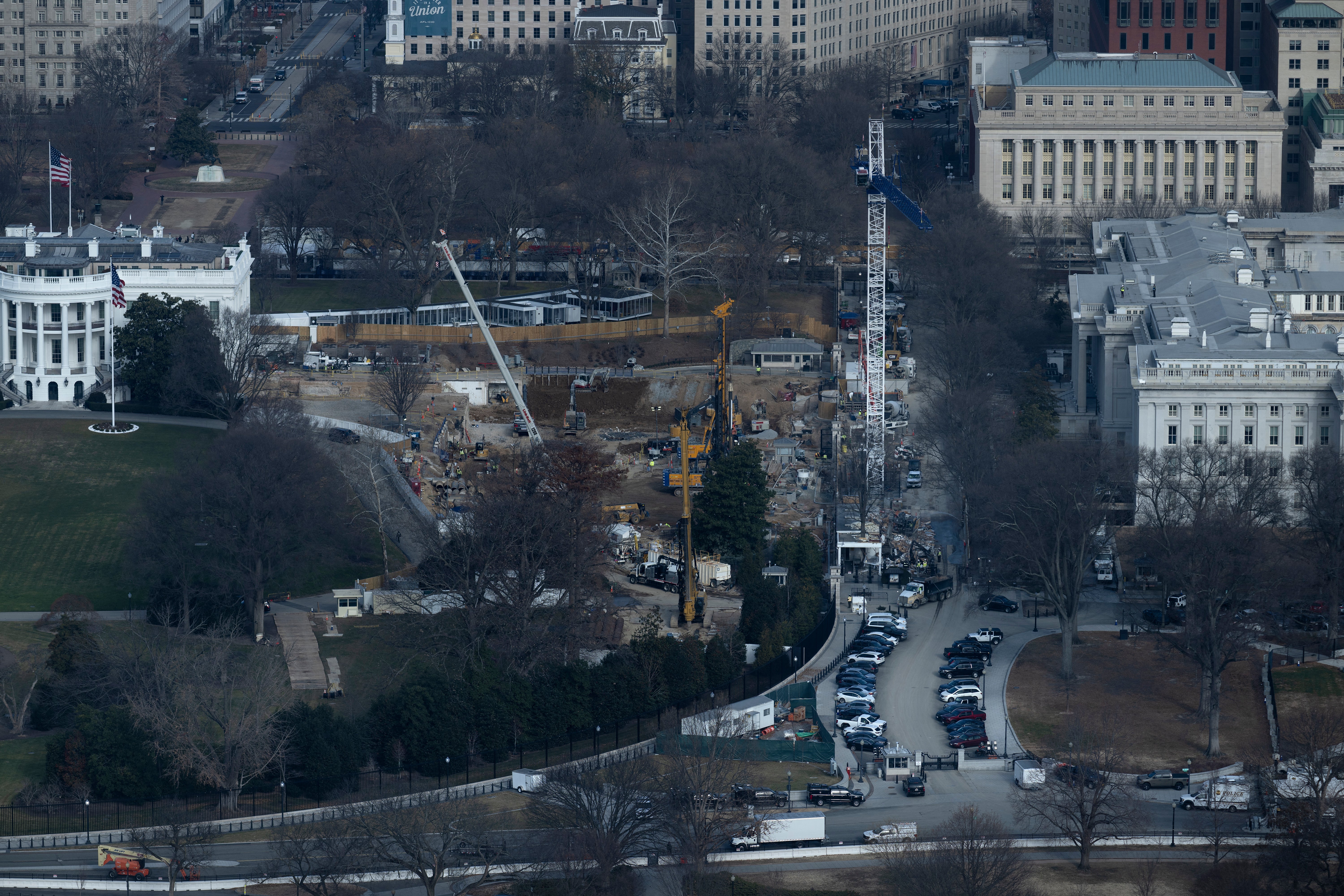 A photo, dated January 5, 2026, shows the excavation of the site where the East Wing once sat
