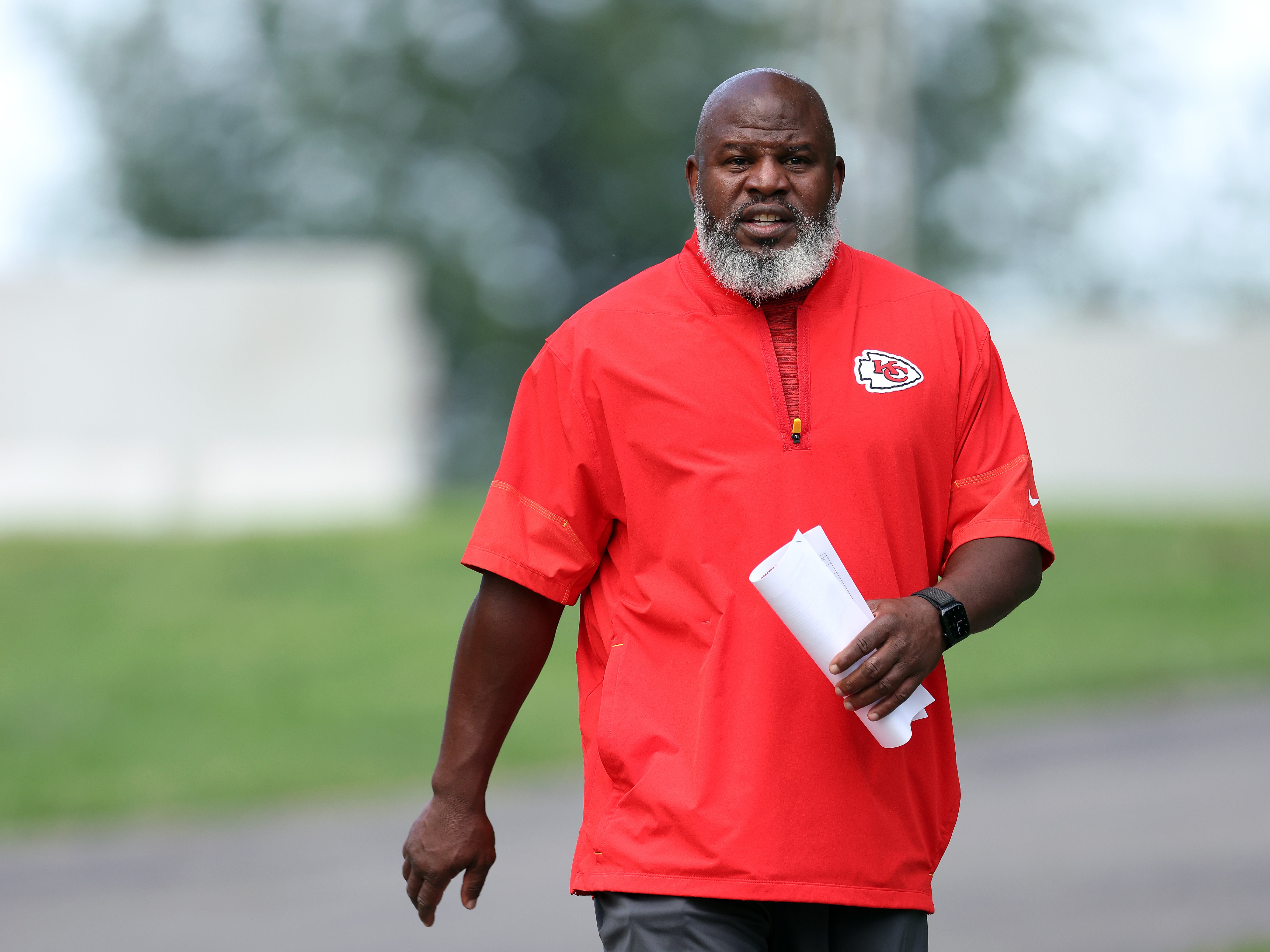 Eric Bieniemy remained away from the Chiefs on Thursday