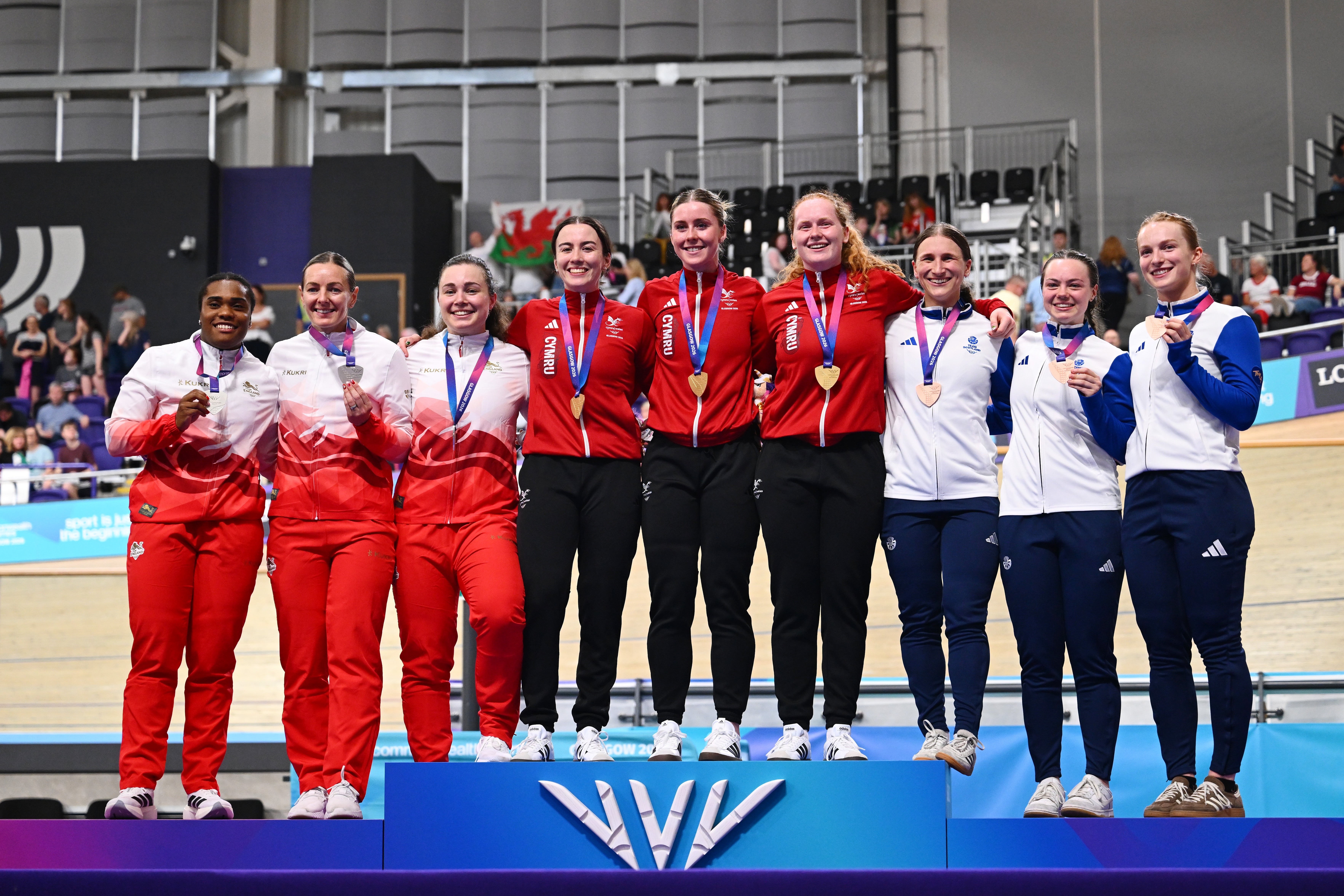 It was a British clean sweep of the medals in the team sprint (Getty)